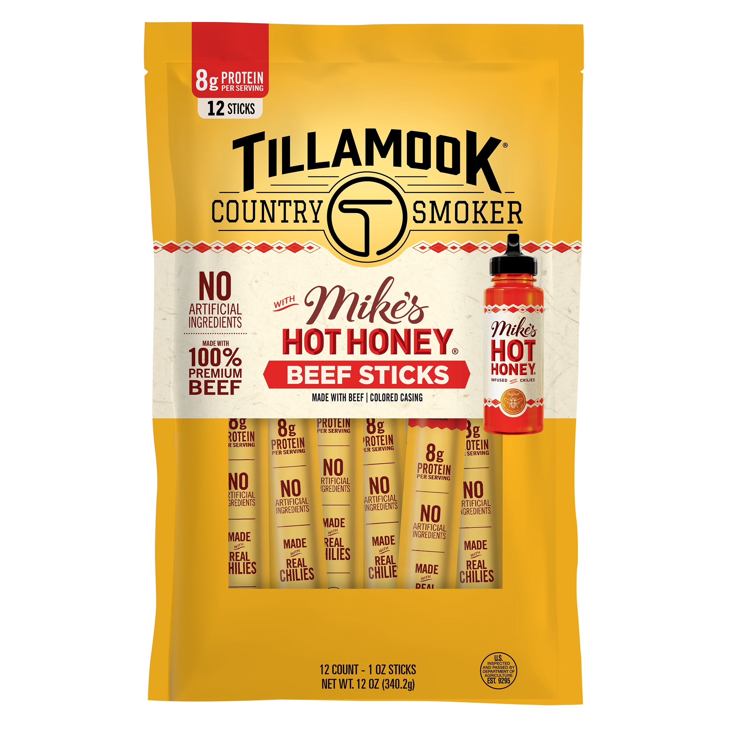 TILLAMOOK HOT HONEY BEEF STICK 12/1OZ