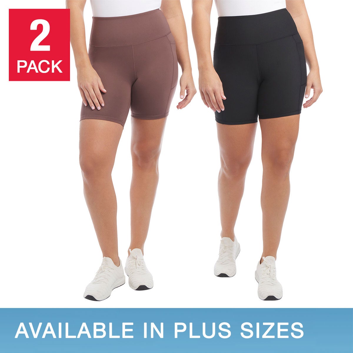 DANSKIN LADIES' BIKE SHORT 2PK - Image 1