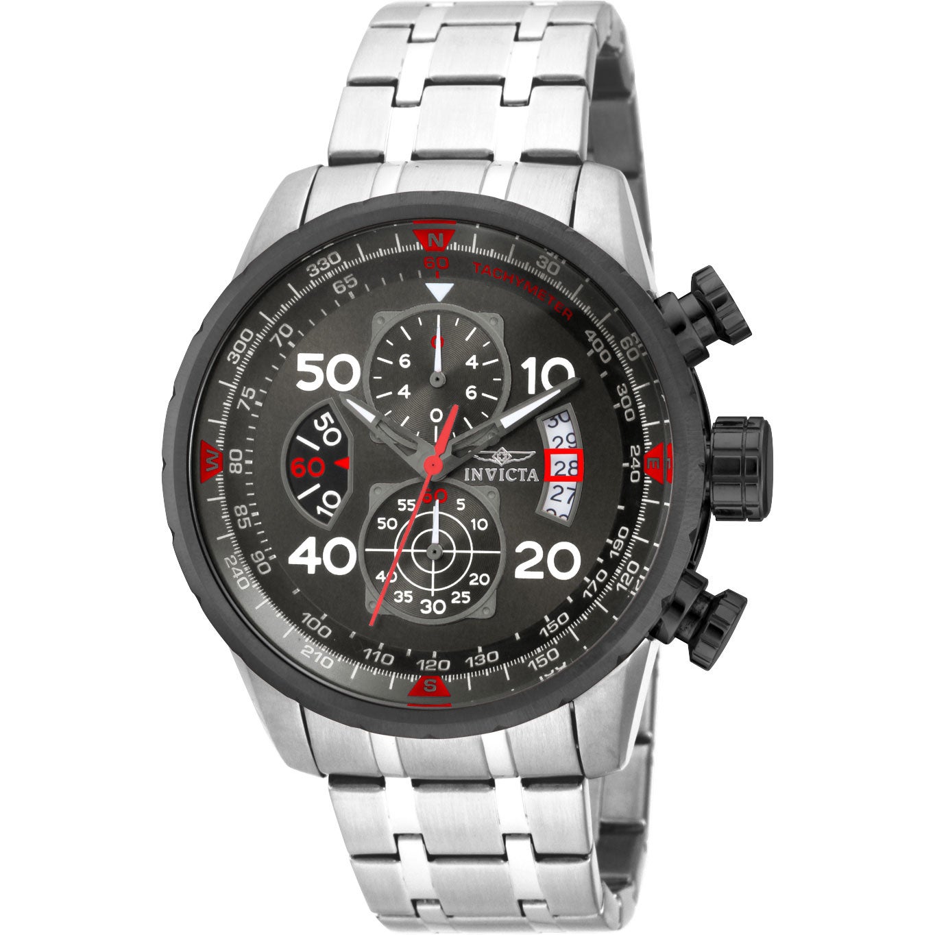 INVICTA AVIATOR MENS CHRONOGRAPH STAINLESS STEEL WATCH