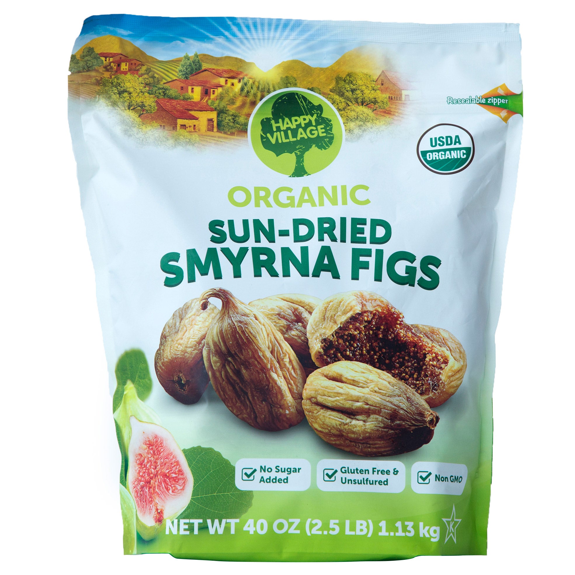 HAPPY VILLAGE ORGANIC SUN-DRIED SMYRNA FIGS 40 OZ - Image 1