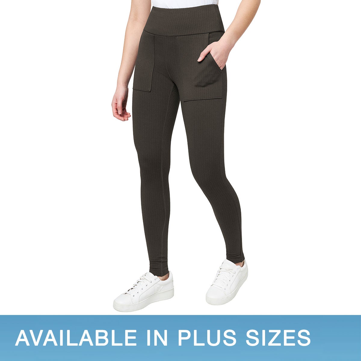 Mondetta Women's High Rise Leggings - Moisture Wicking With Side Pockets
