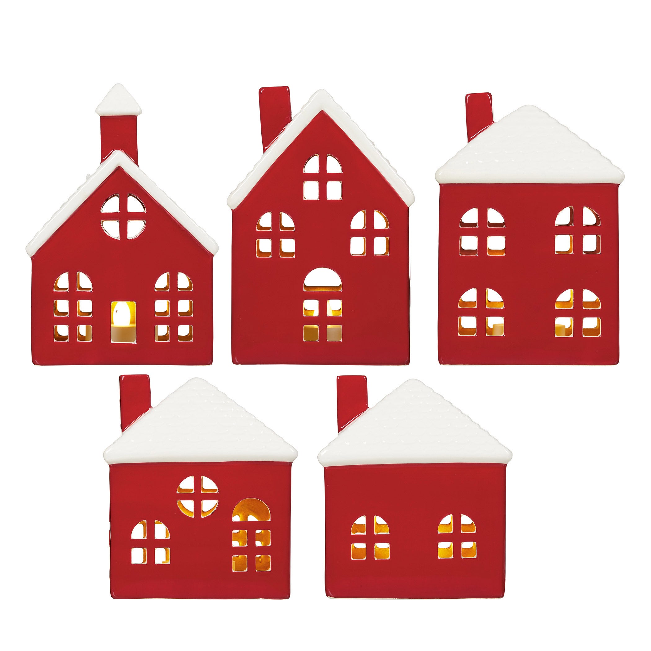 CERAMIC VILLAGE SET OF 5