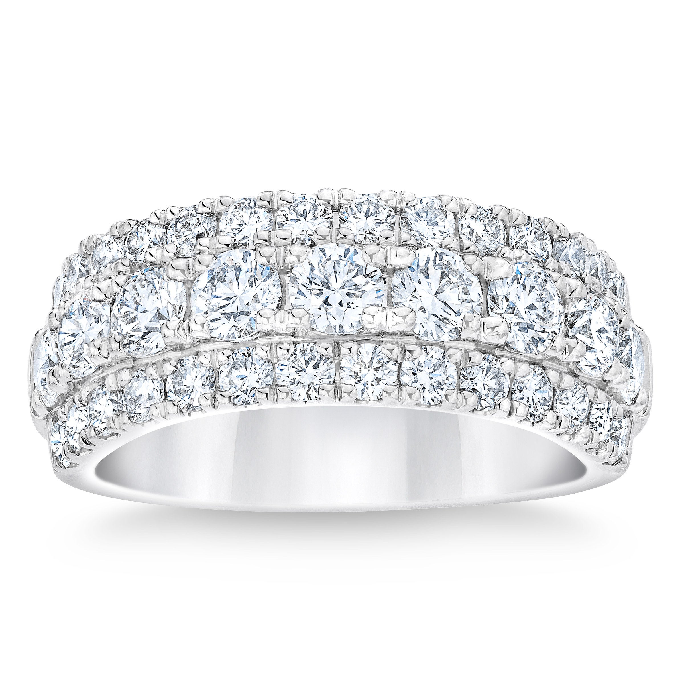 PLATINUM VS2 F 2.25CTW ROUND DIAMOND BAND SIZE 6 - Image 1