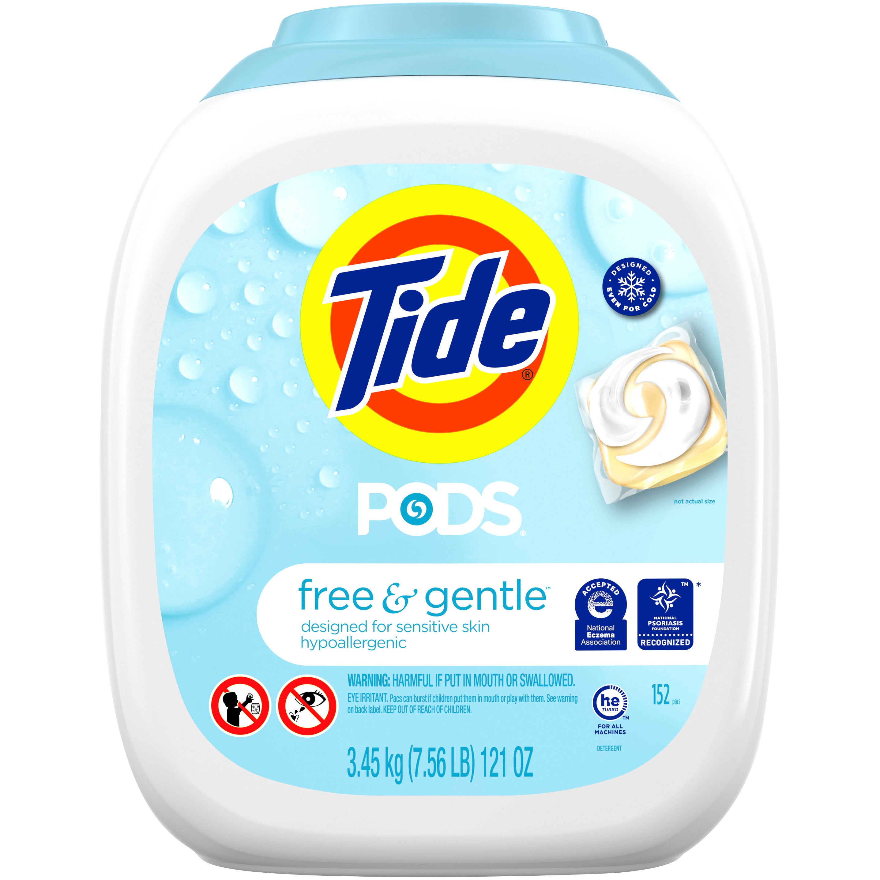TIDE PODS FREE AND GENTLE 152CT (7.56LBS) - Image 1