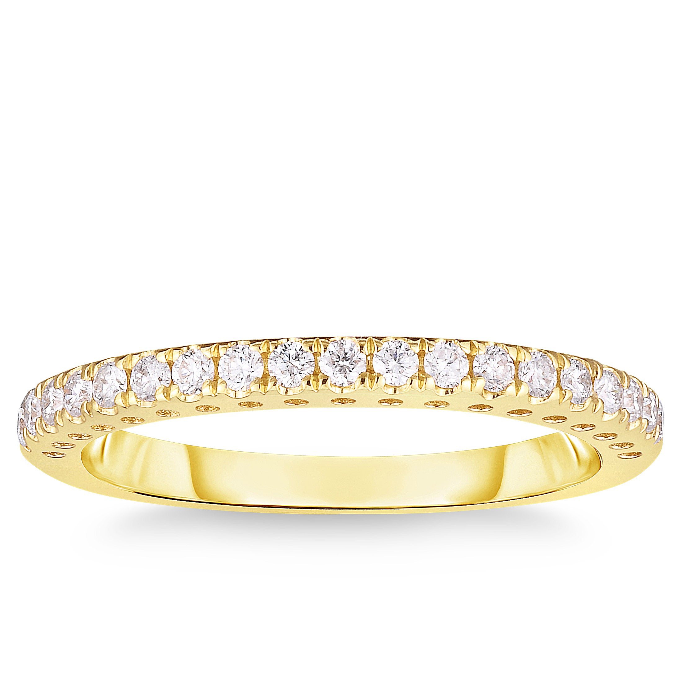 14KT YELLOW GOLD VS2 I 0.25CTW ROUND DIAMOND BAND SIZE 8 - Image 1