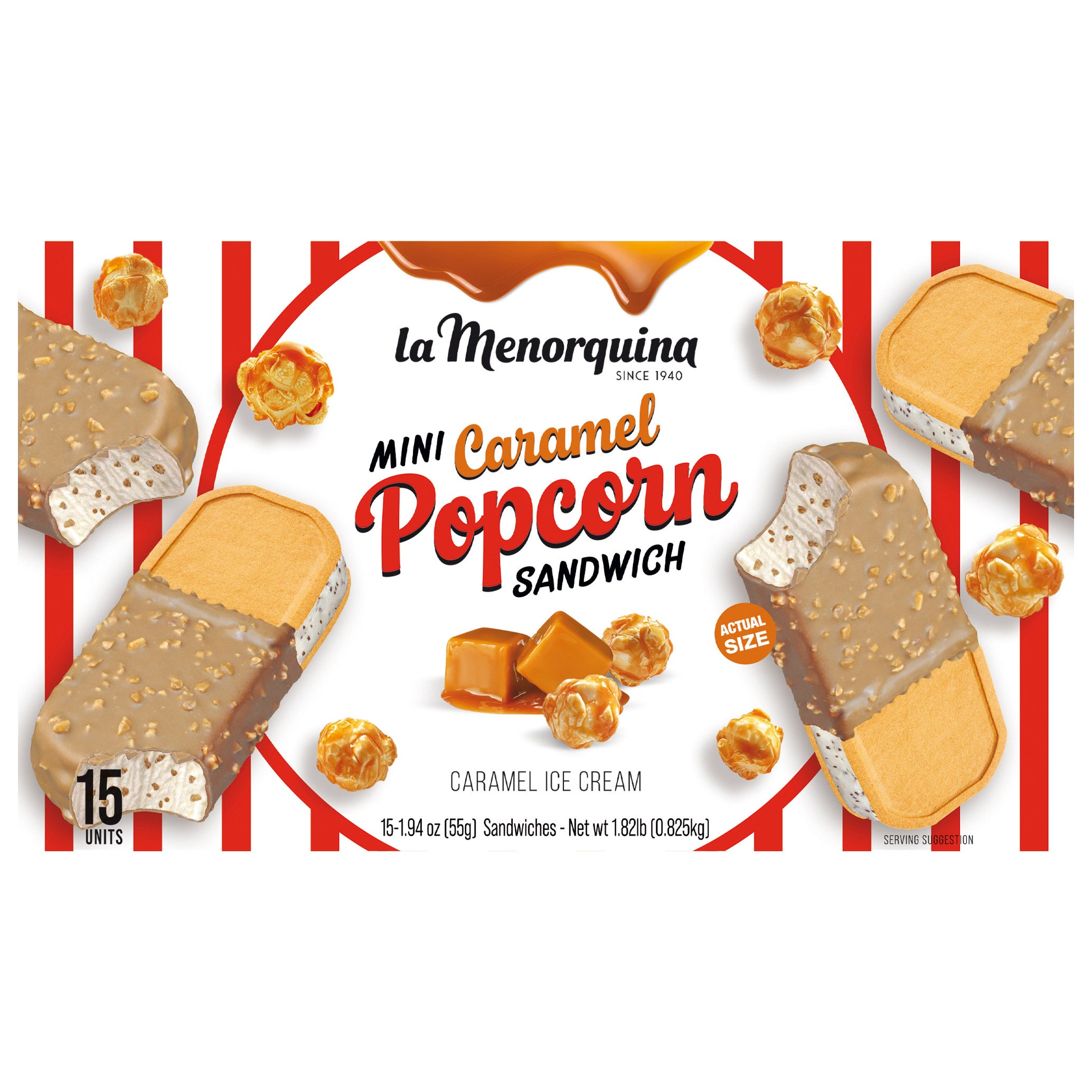 LA MENORQUINA ICE CREAM SANDWICH 15 COUNT BOX