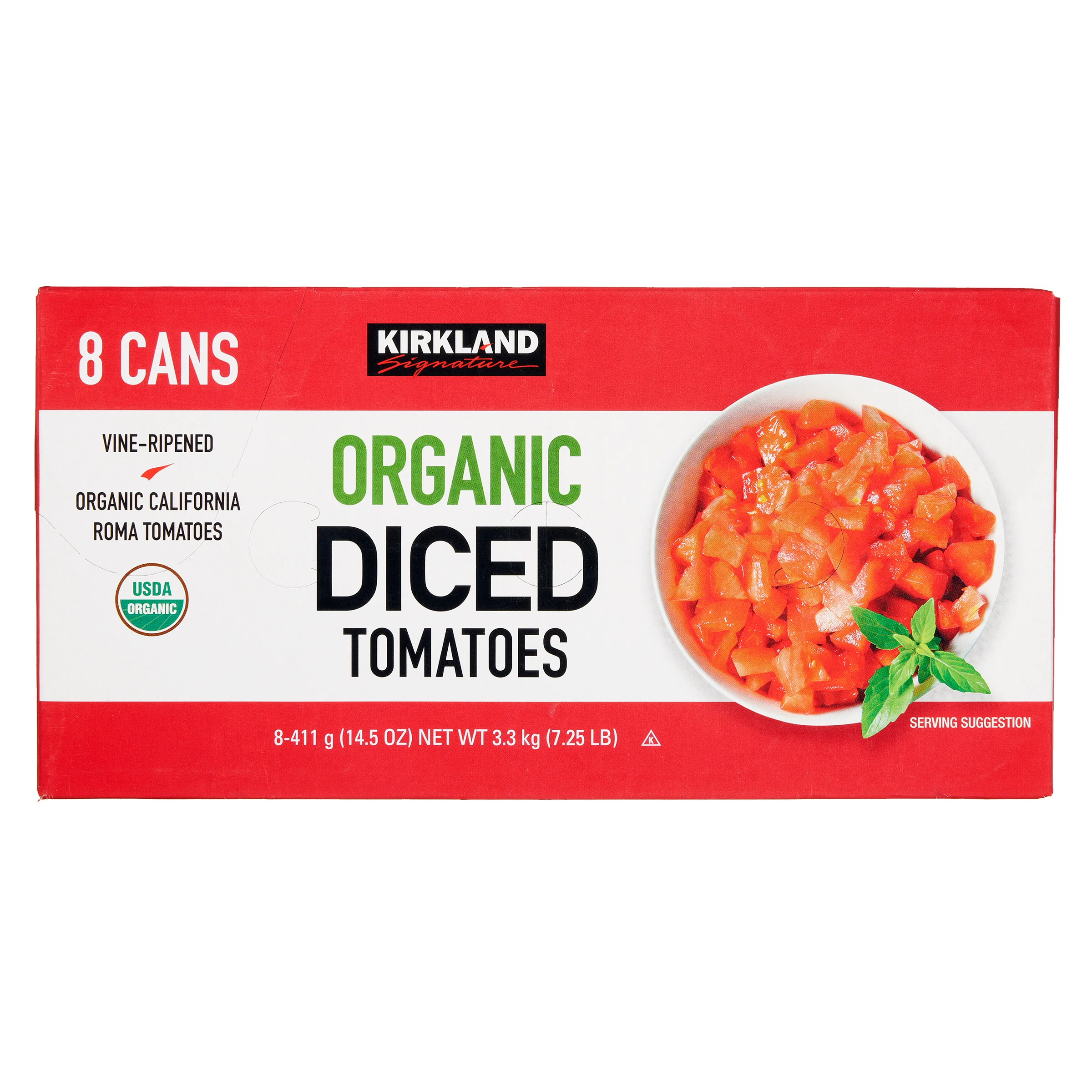 KIRKLAND SIGNATURE ORGANIC DICED TOMATOES 8/14.5 OZ (7.25LBS) - Image 1