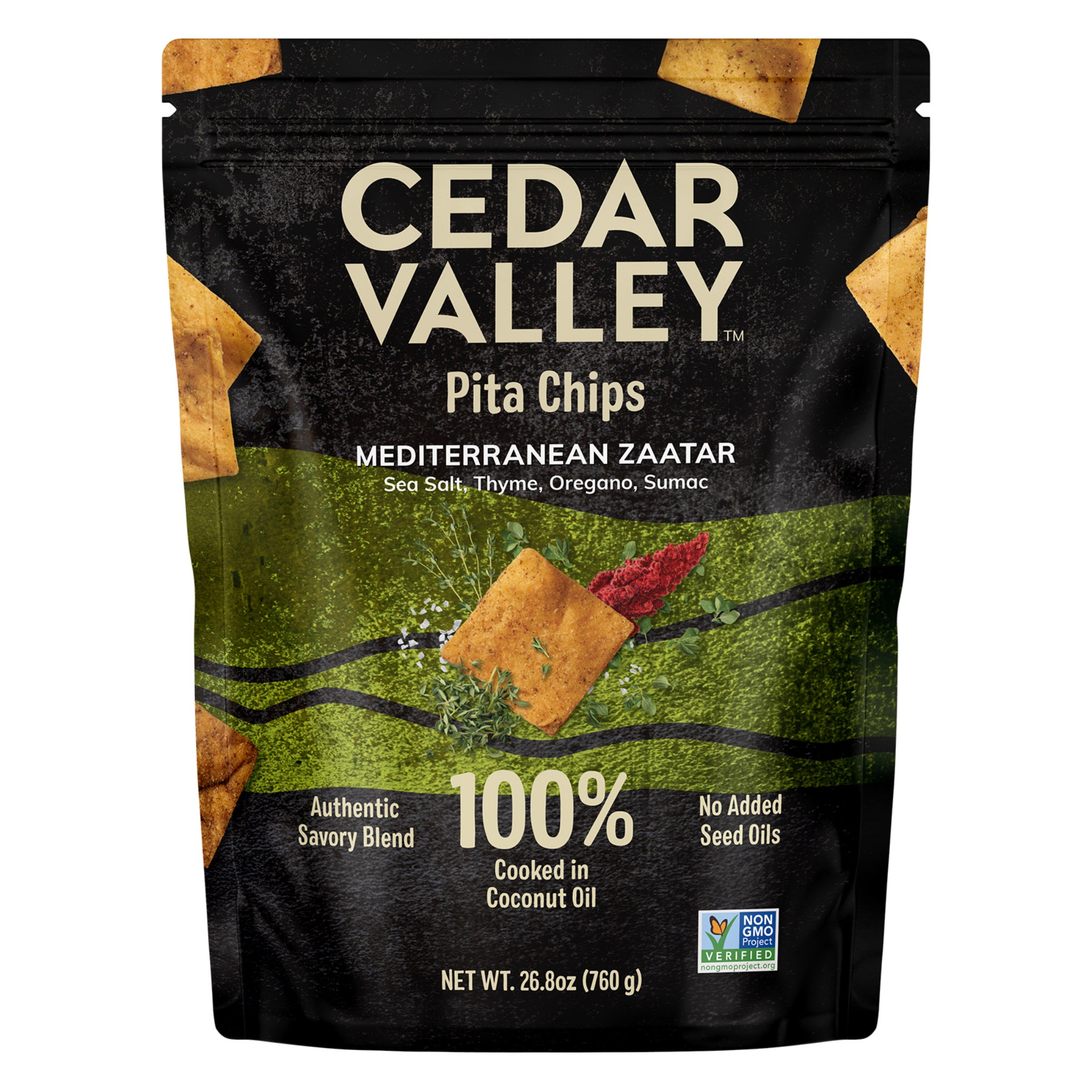 CEDAR VALLEY ZAATAR PITA CHIPS 26.8 OZ (1.675LBS) - Image 1