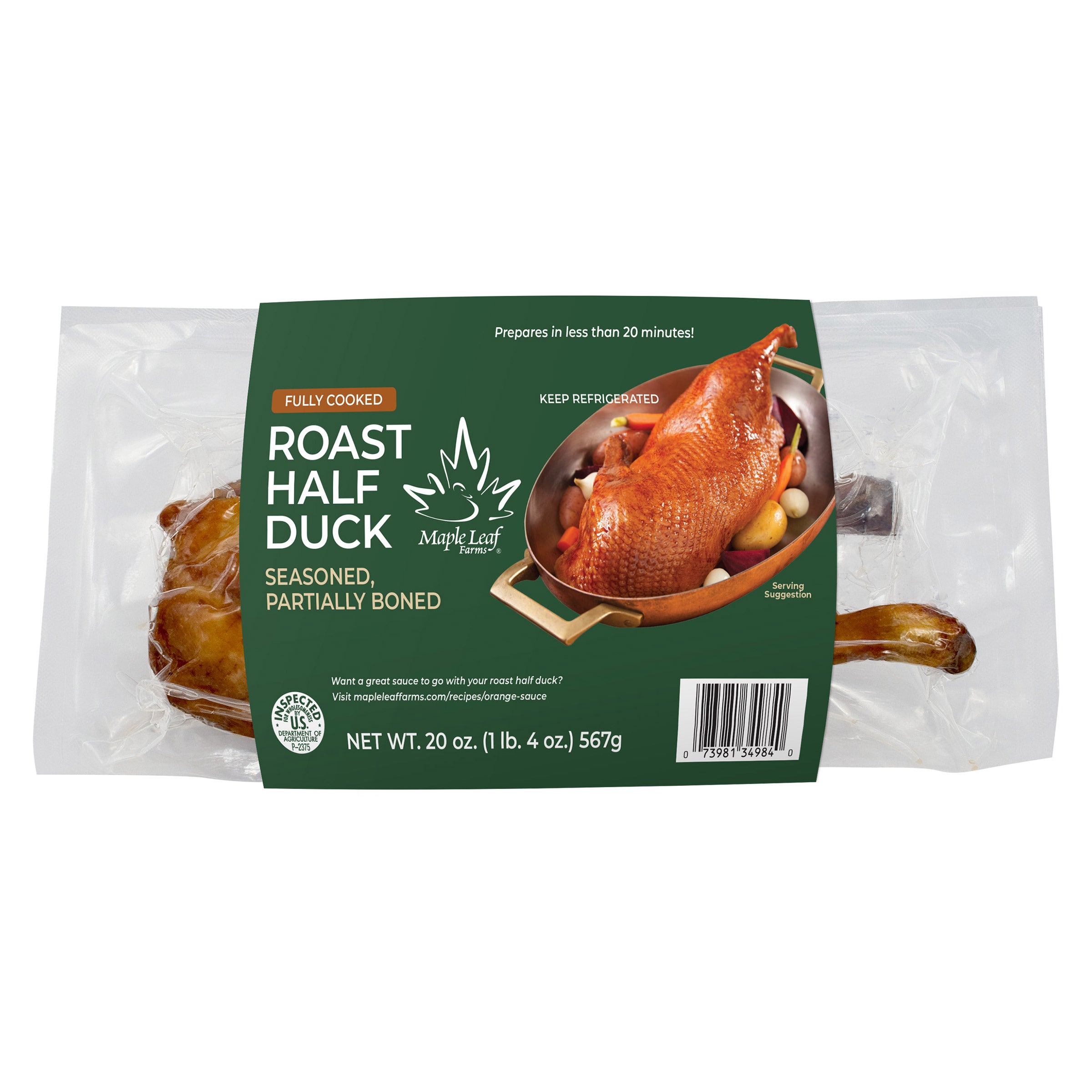 MAPLE LEAF FARMS ROAST HALF DUCK 20 OUNCE PACKAGE - Image 1