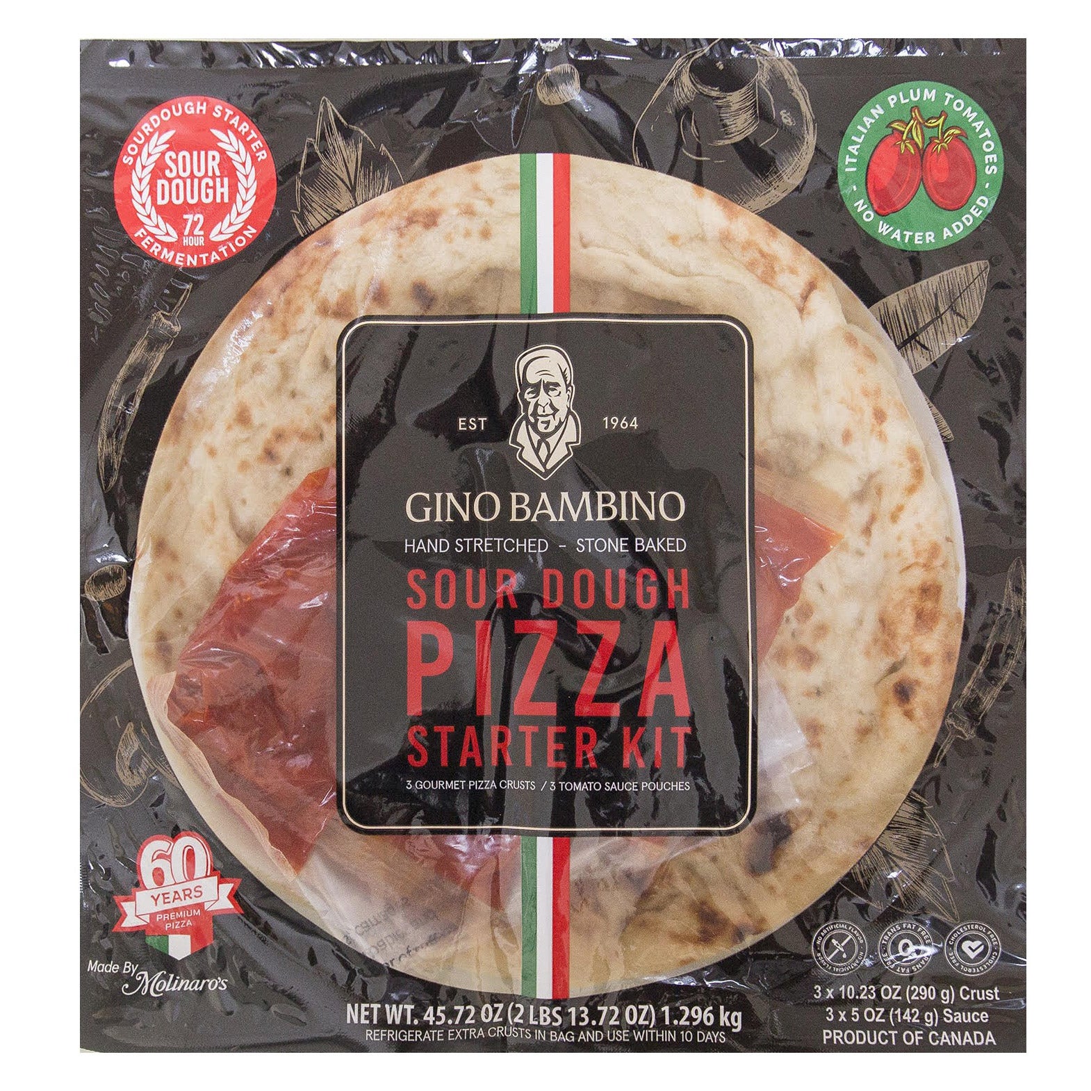 GINO BAMBINO SOURDOUGH PIZZA KIT 3/45.72 OZ