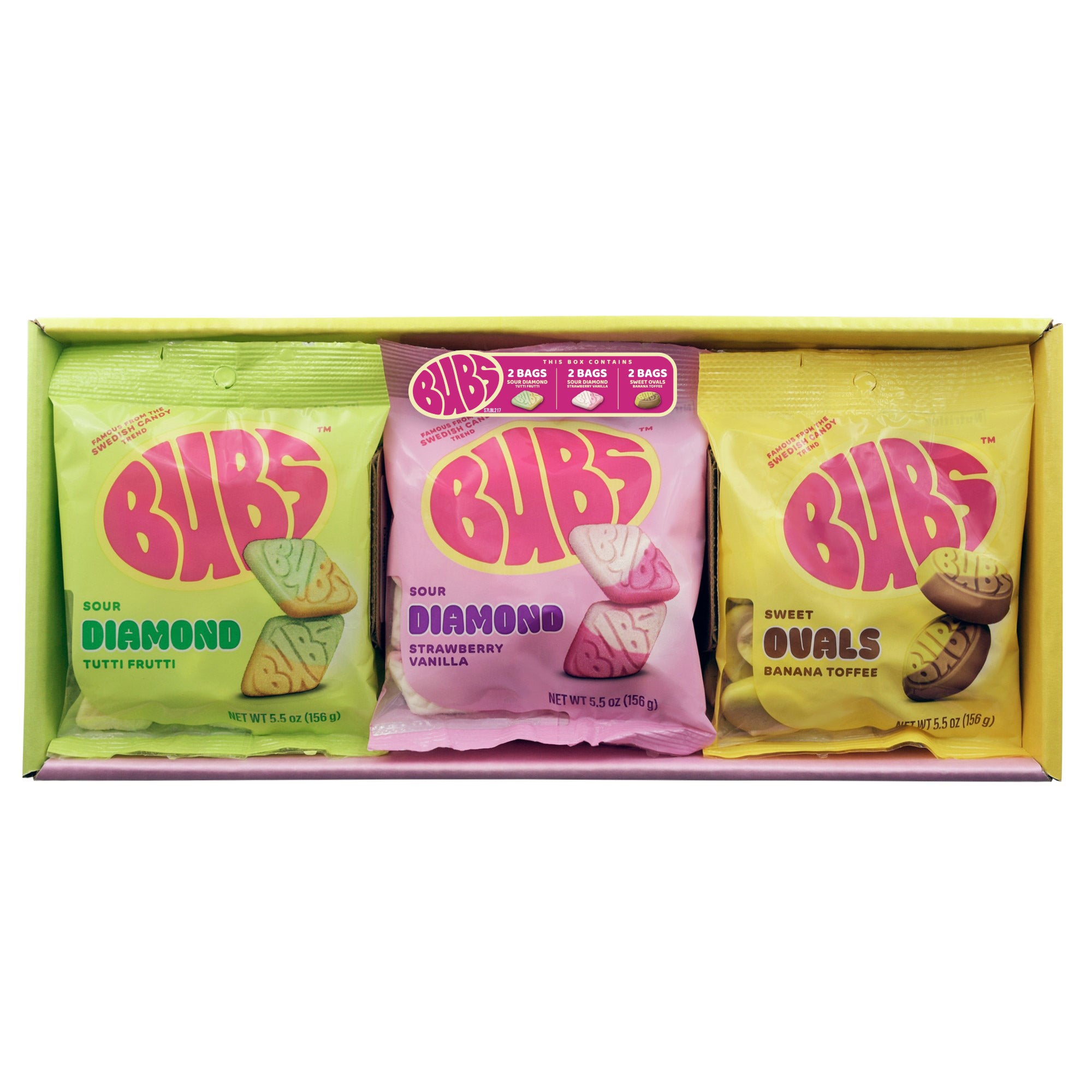 BUB'S SWEDISH CANDY VARIETY PACK 6 PACK 5.5 OUNCES EACH
