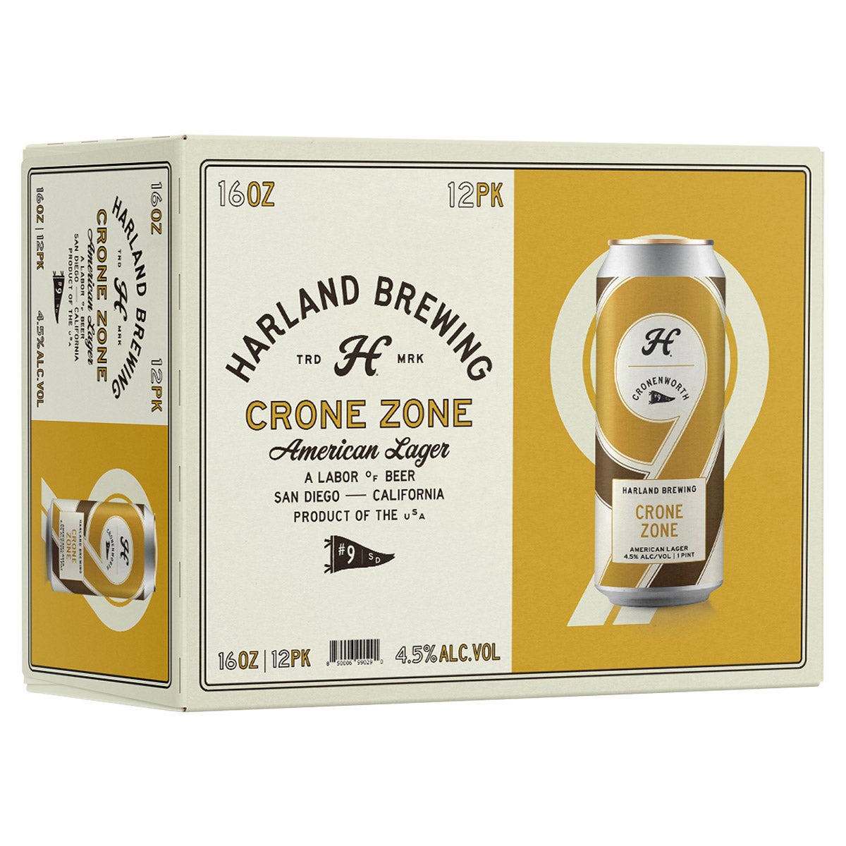 HARLAND BREWING CRONEZONE LAGER SAN DIEGO 12/16OZ - Image 1