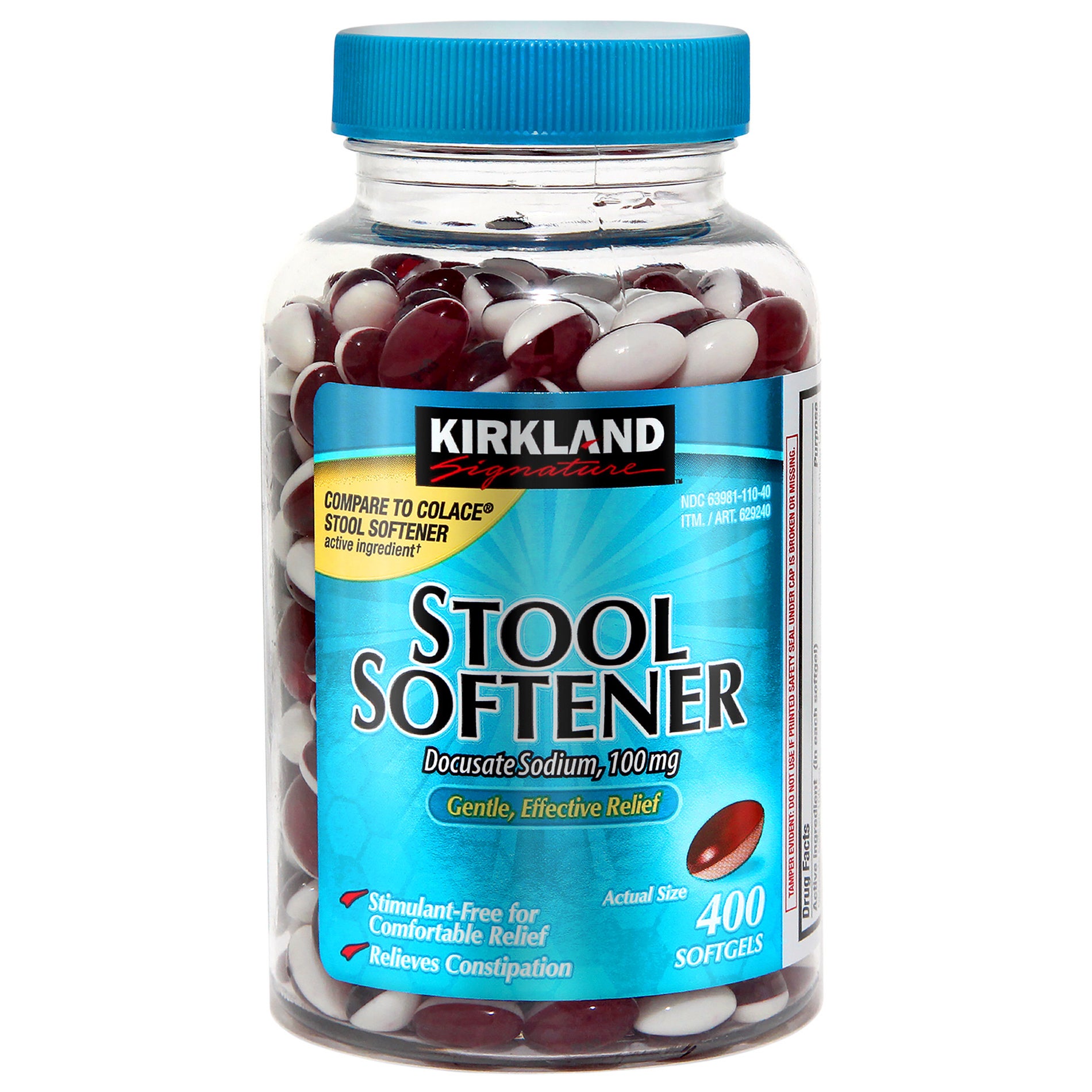 KIRKLAND SIGNATURE STOOL SOFTENER 100 MG SOFTGEL 400 COUNT - Image 1