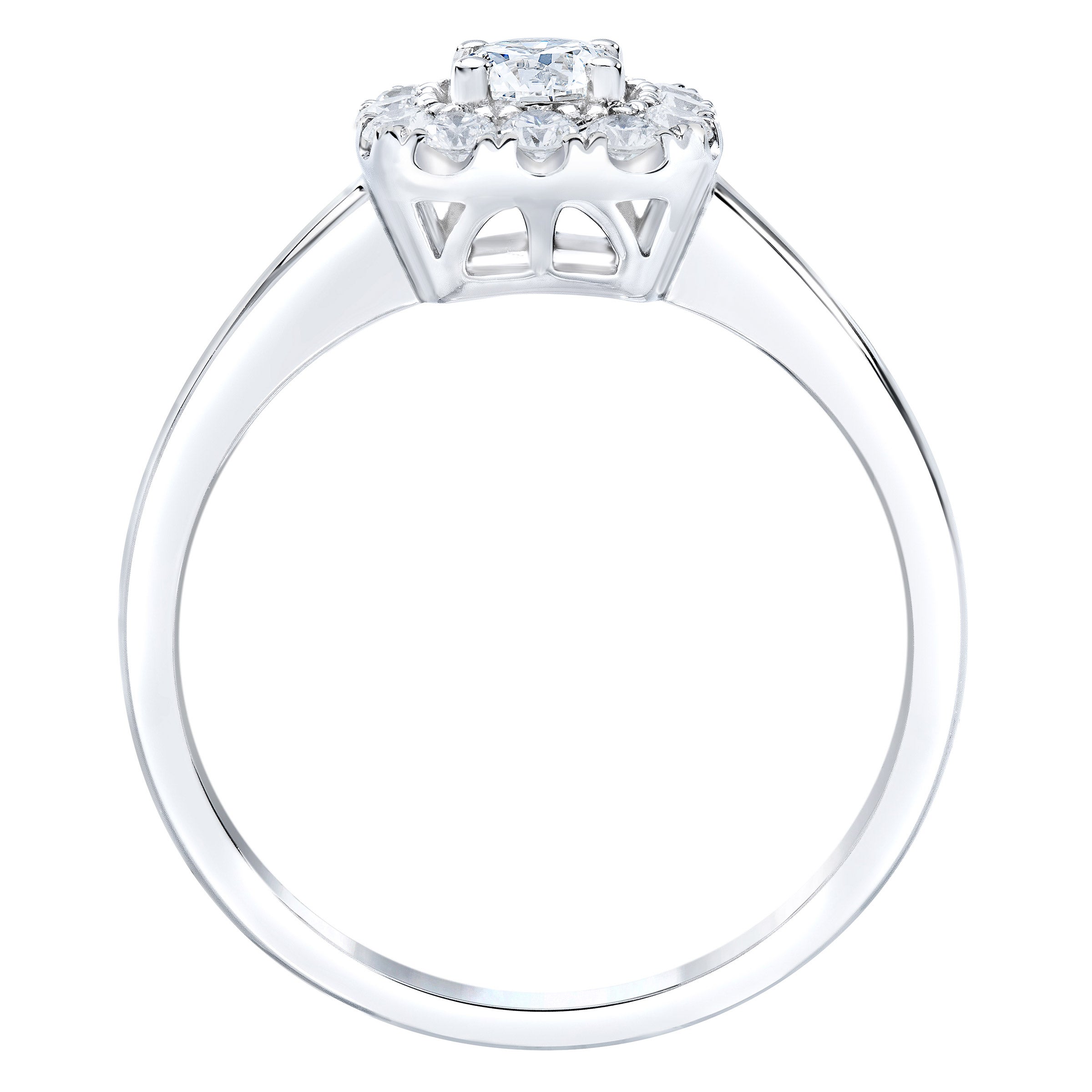 PLATINUM VS2 I 0.50CTW ROUND DIAMOND HALO BRIDAL RING - Image 1