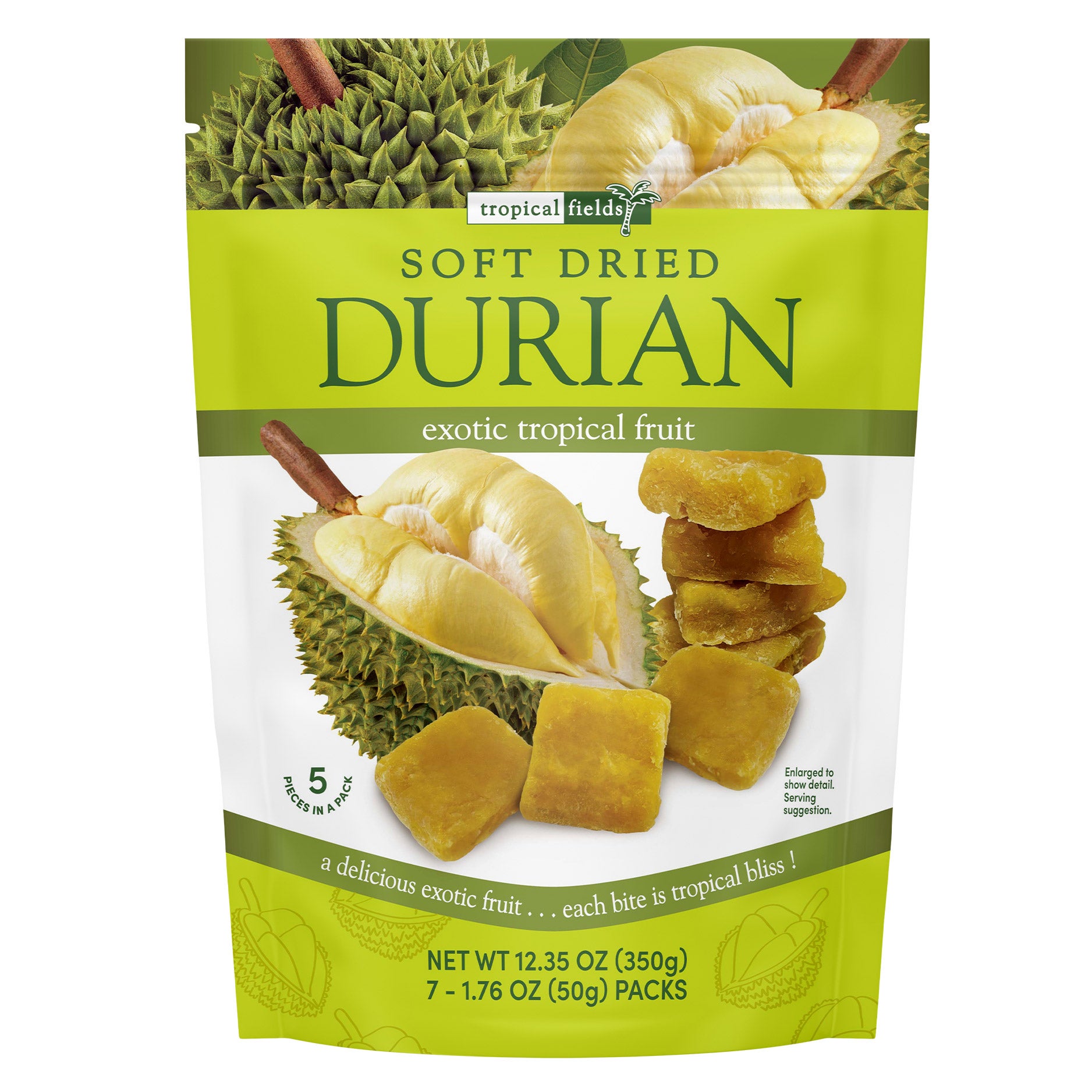 TROPICAL FIELDS SOFT DRIED DURIAN 12.35 OZ (0.77 LBS) - Image 1