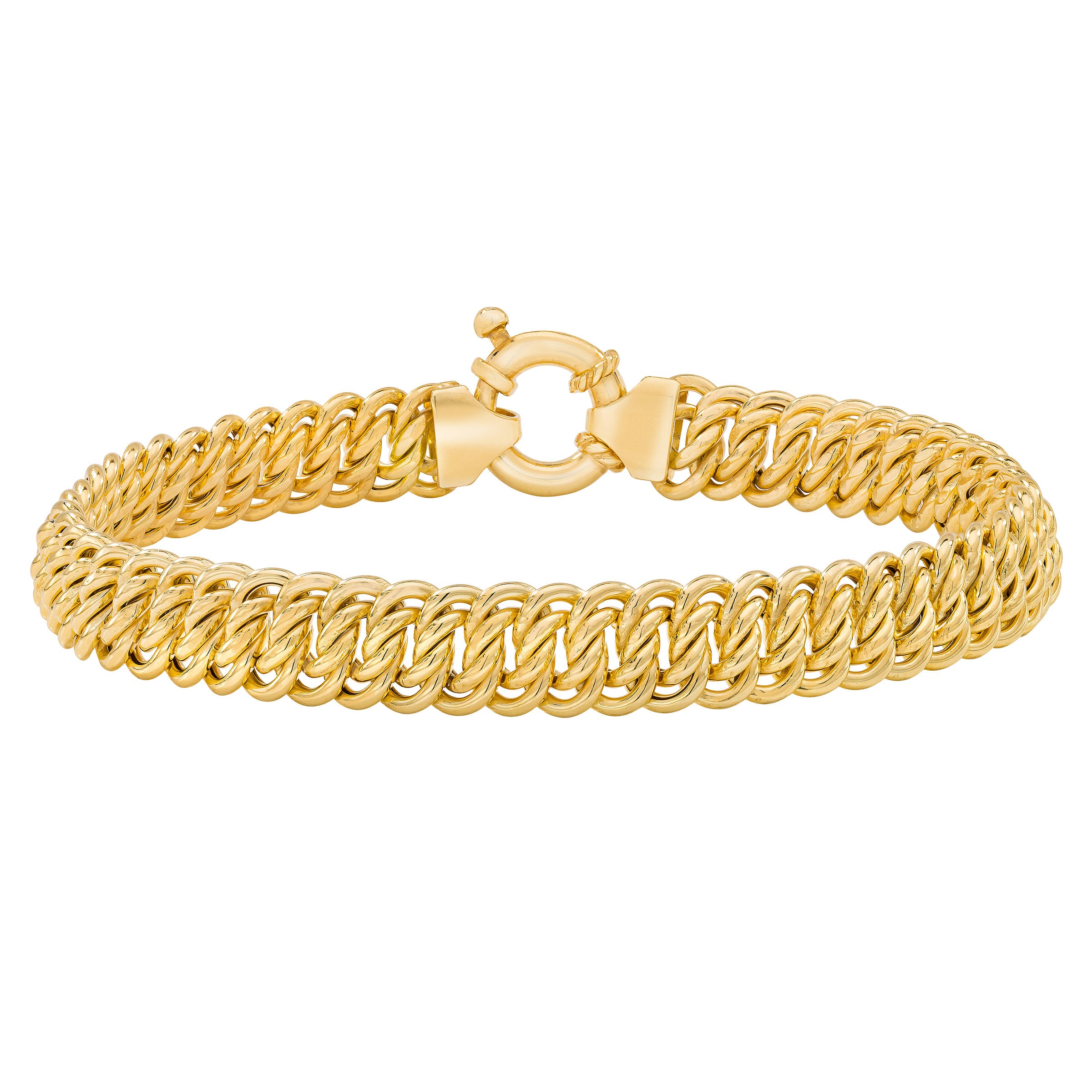 14KT YELLOW GOLD INFINITY LINK BRACELET MADE IN ITALY - Image 1