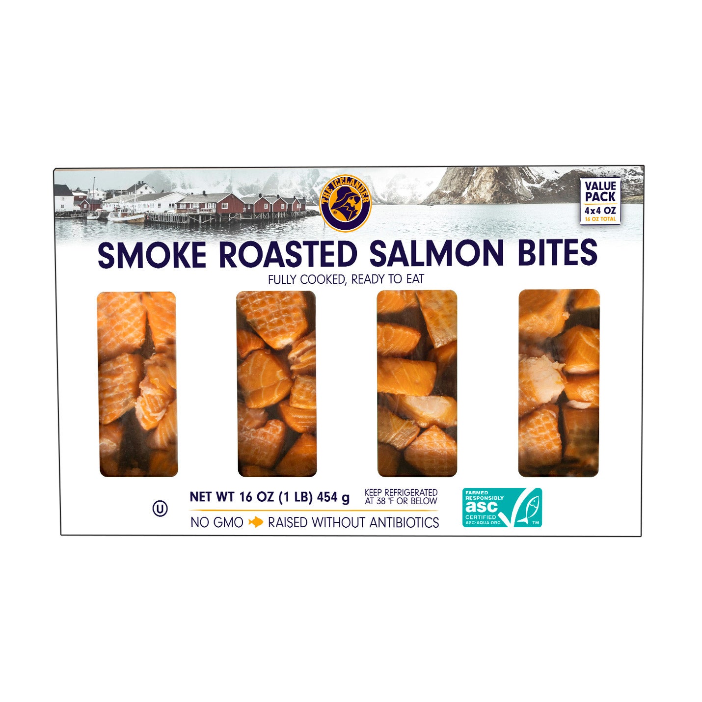 THE ICELANDER SMOKE ROASTED SALMON BITES 16 OZ