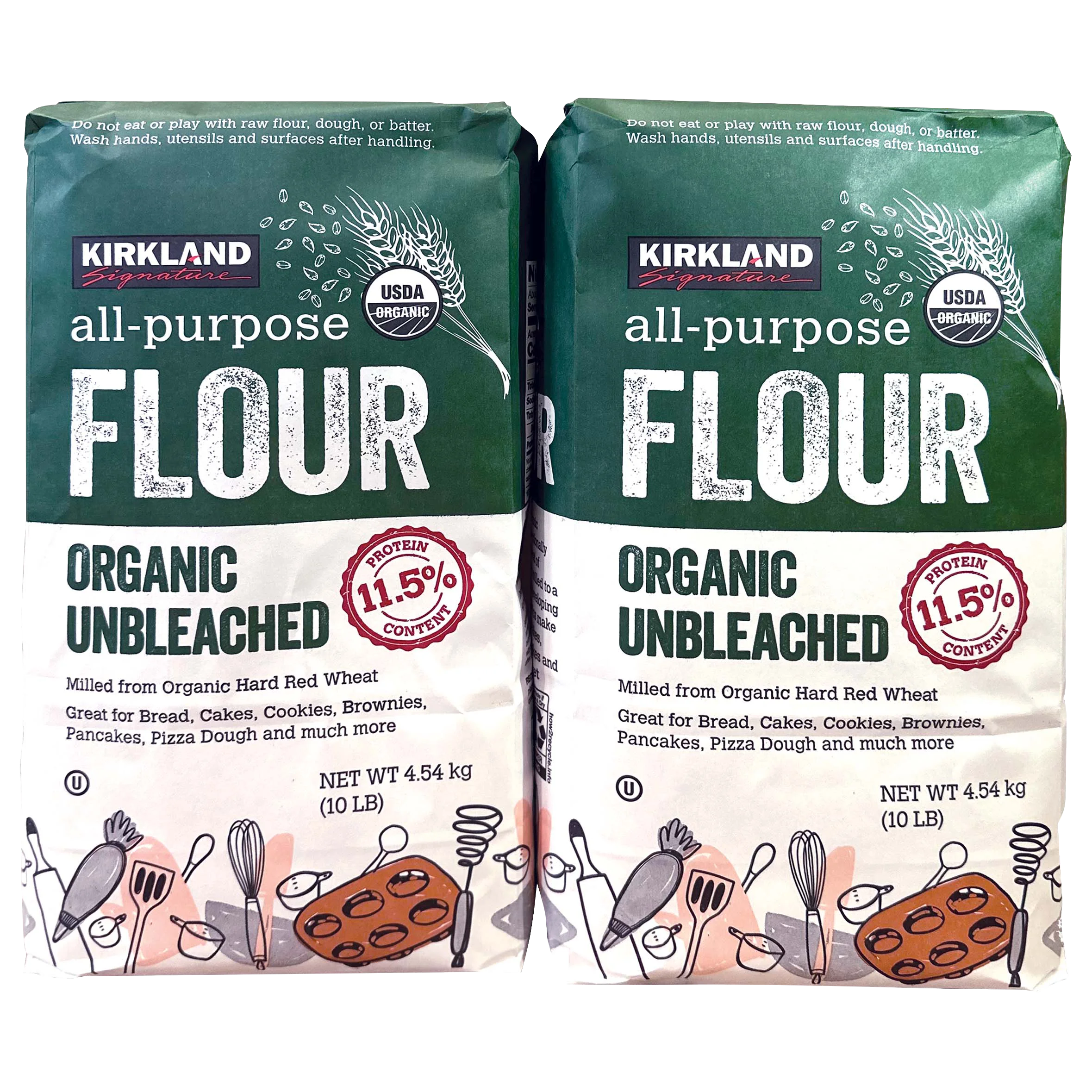 KIRKLAND SIGNATURE ORG UNBLEACHED FLOUR 2/10 POUND BAGS - Image 1