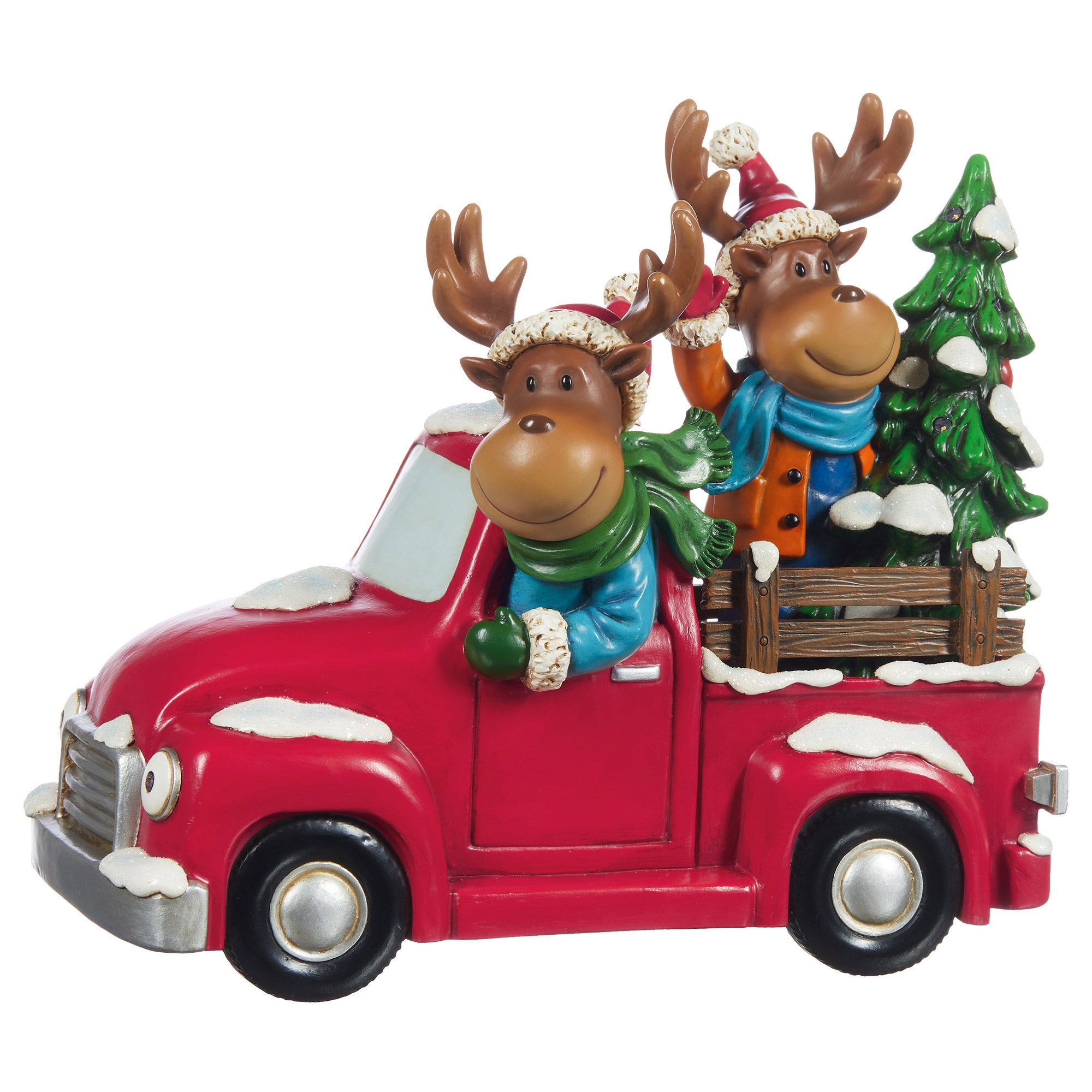 HOLIDAY MOOSE TRUCK TABLETOP DECOR