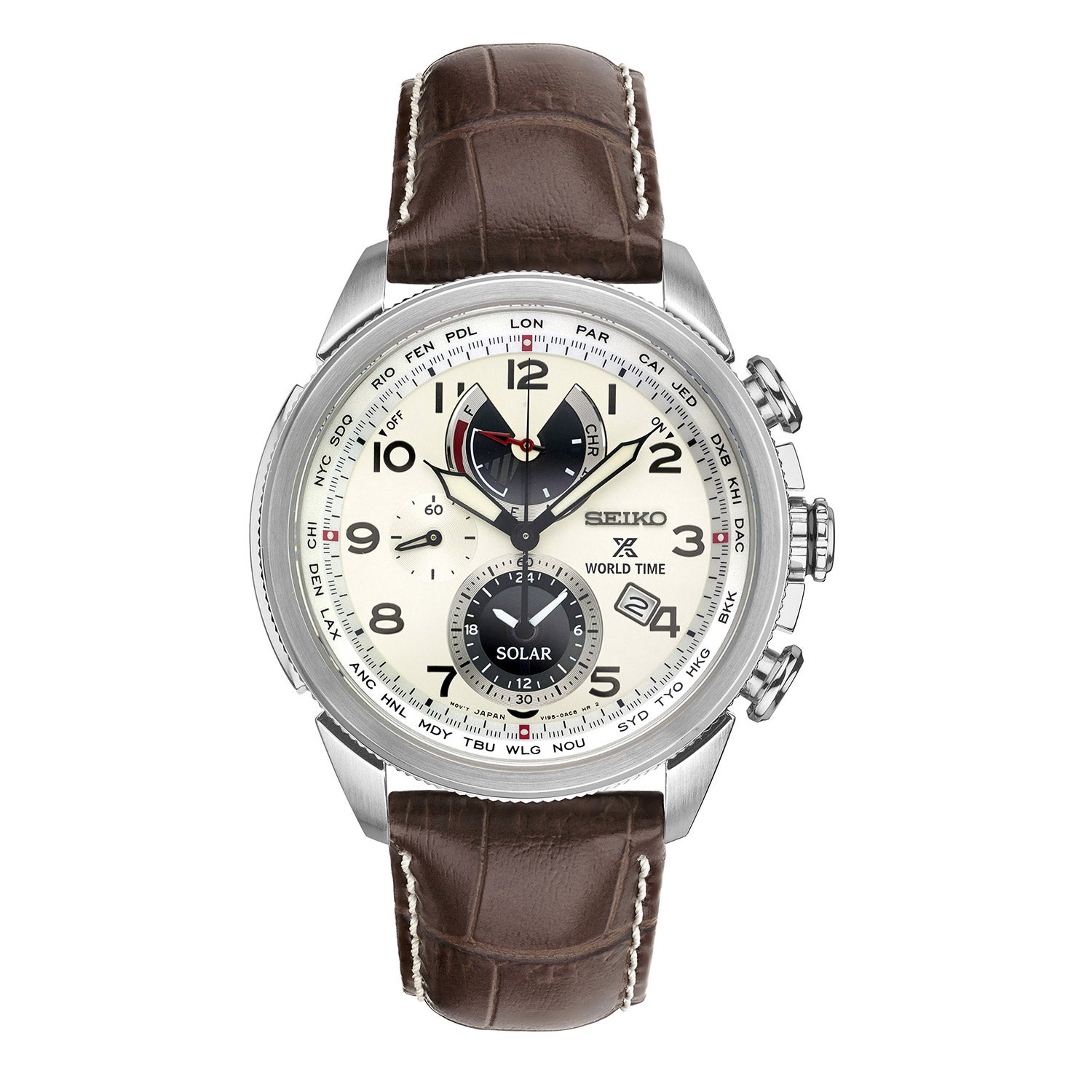 SEIKO PROSPEX WORLD TIME FUNCTION MEN'S SOLAR WATCH