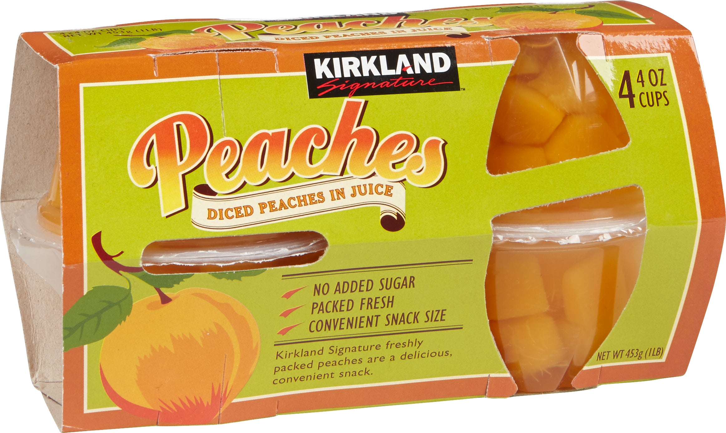 KIRKLAND SIGNATURE DICED PEACH CUPS 20/4 OZ