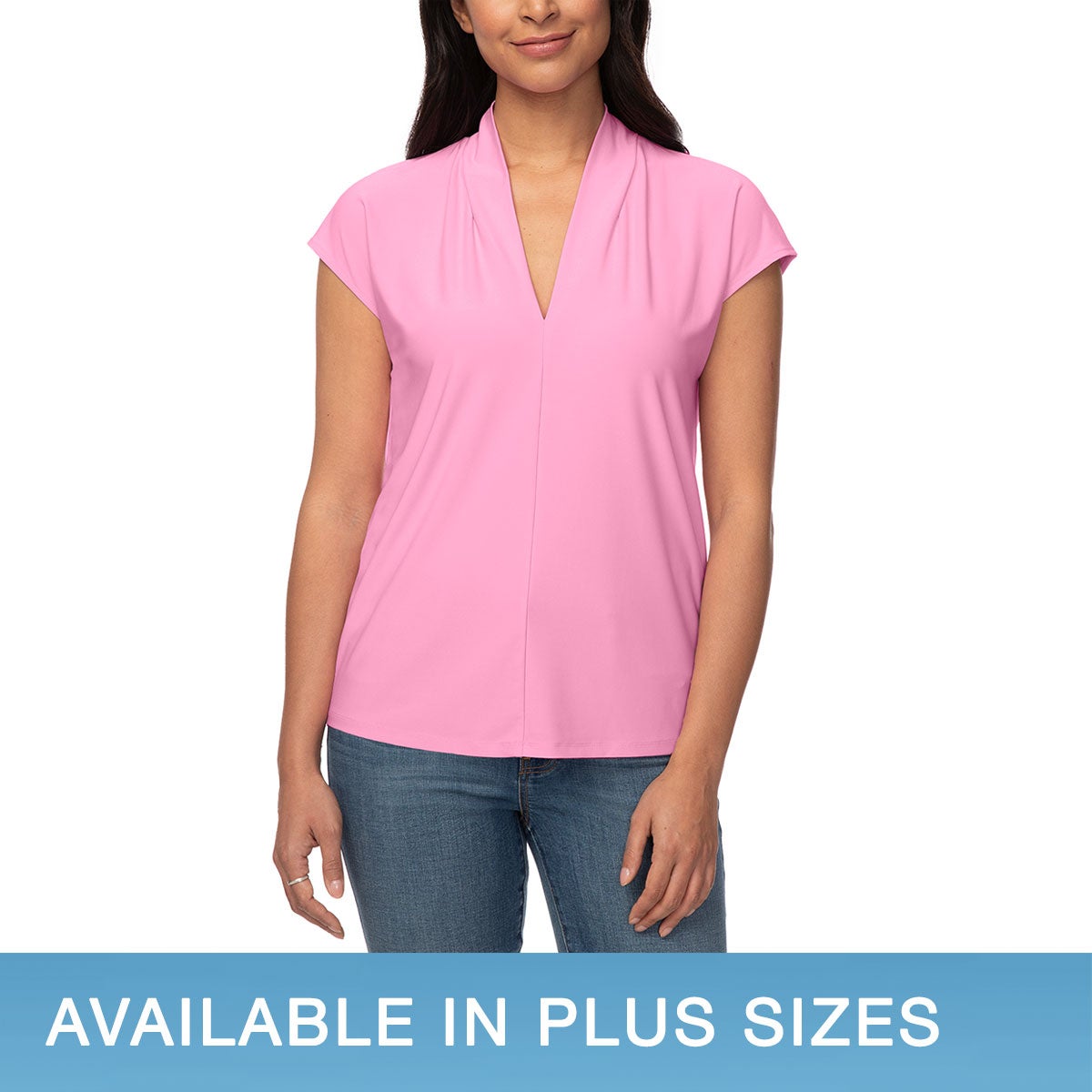 BUFFALO WOMEN'S V-NECK SHORT SLEEVE BLOUSE