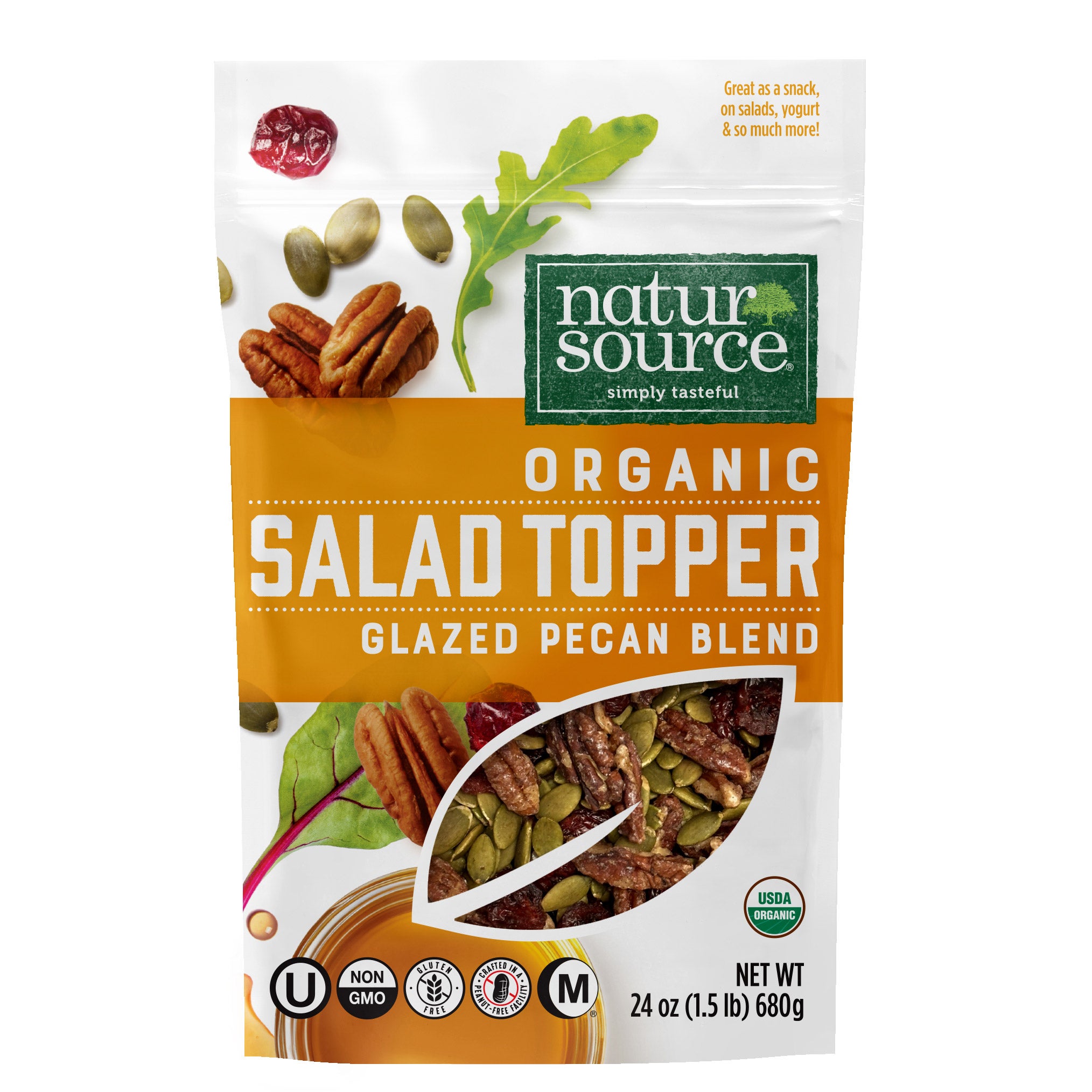 NATURSOURCE ORGANIC SALAD TOPPER GLAZED PECAN 1.5 LB - Image 1