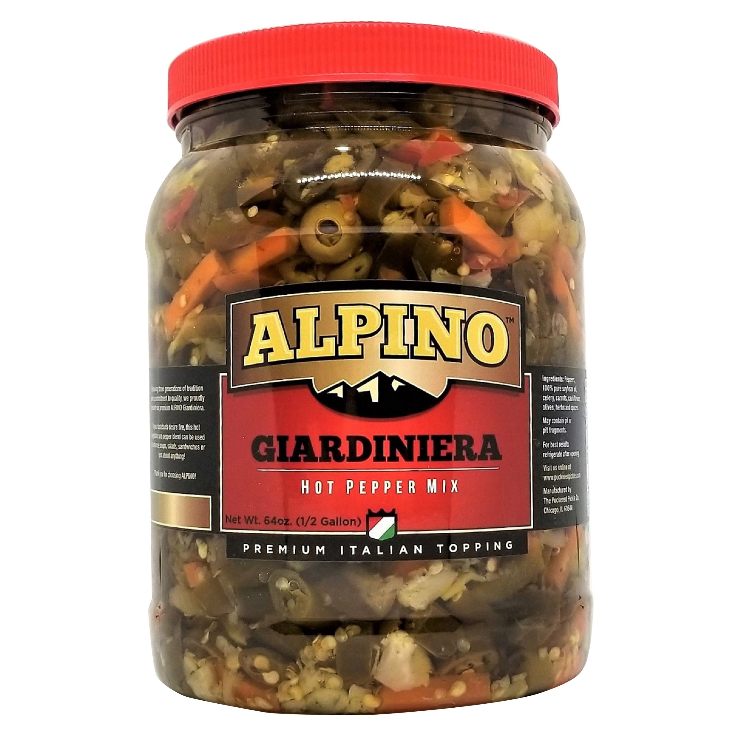 ALPINO HOT PEPPER GIARDINIERA 64 OUNCE JAR