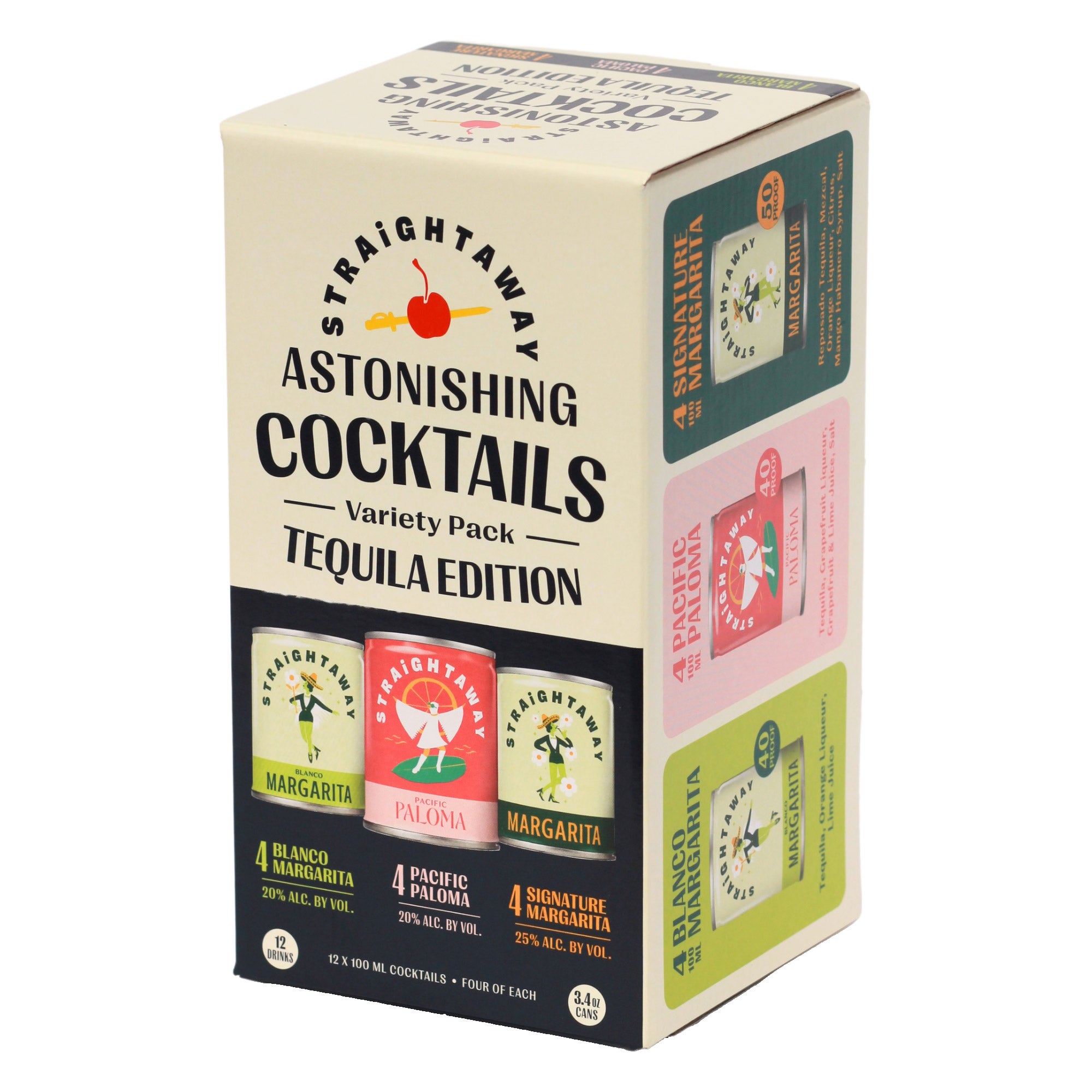 STRAIGHTAWAY TEQUILA VARIETY PACK PORTLAND 12/100ML