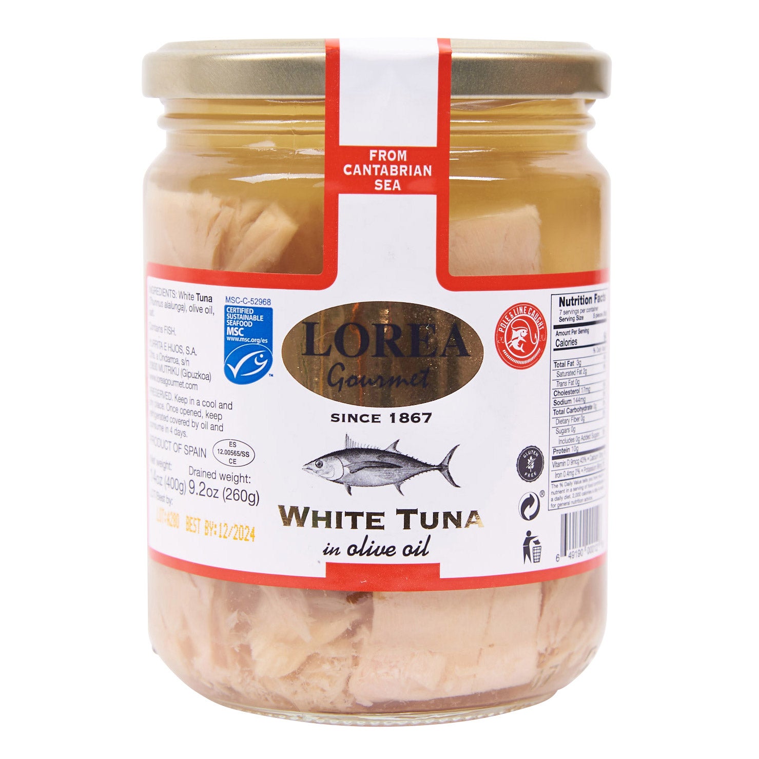 LOREA WHITE TUNA IN OIL 14.1 OUNCES