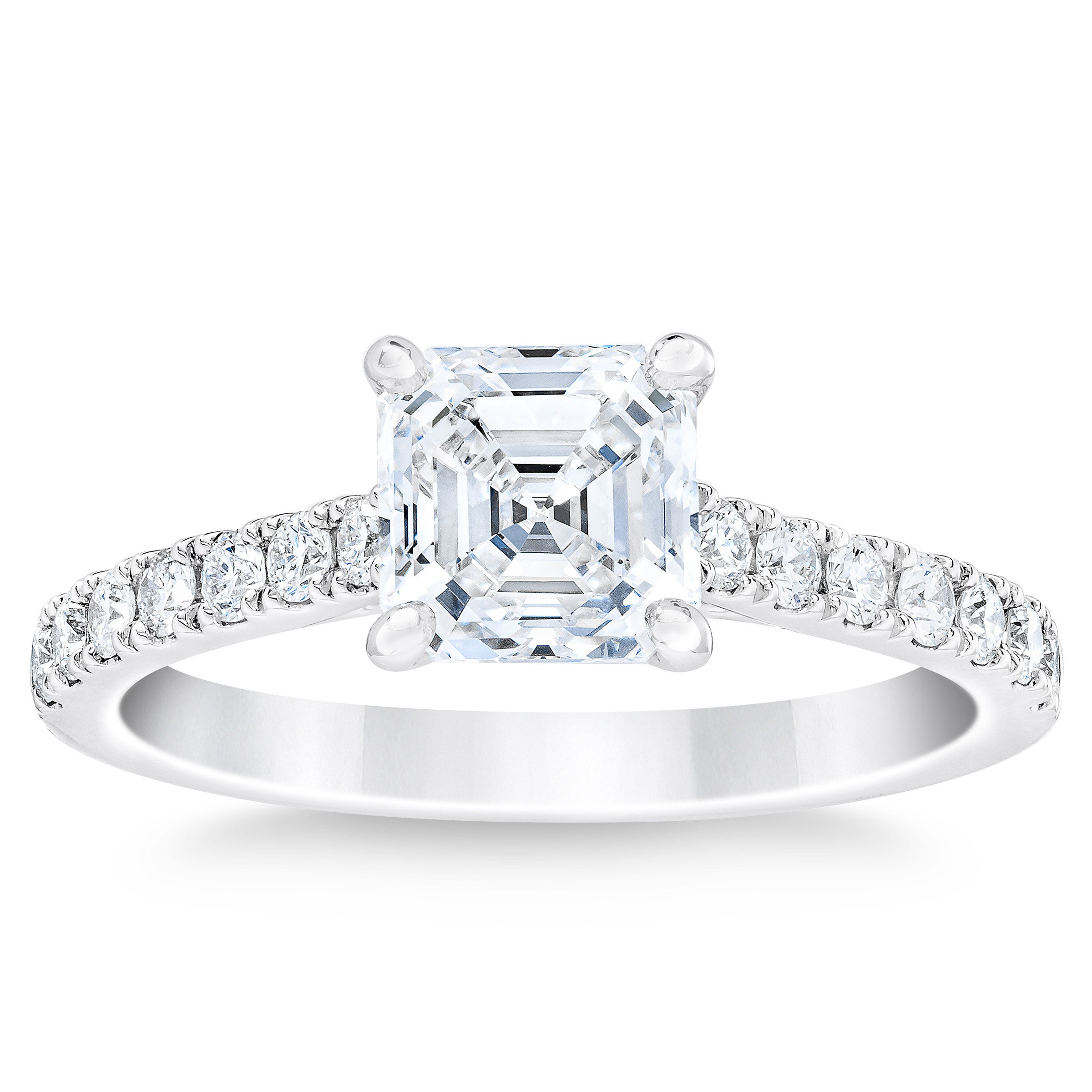 1.98CTW SQUARE EMERALD PLATINUM WEDDING RING 1.63CT CENTER VVS1 ¨G¨ - Image 1