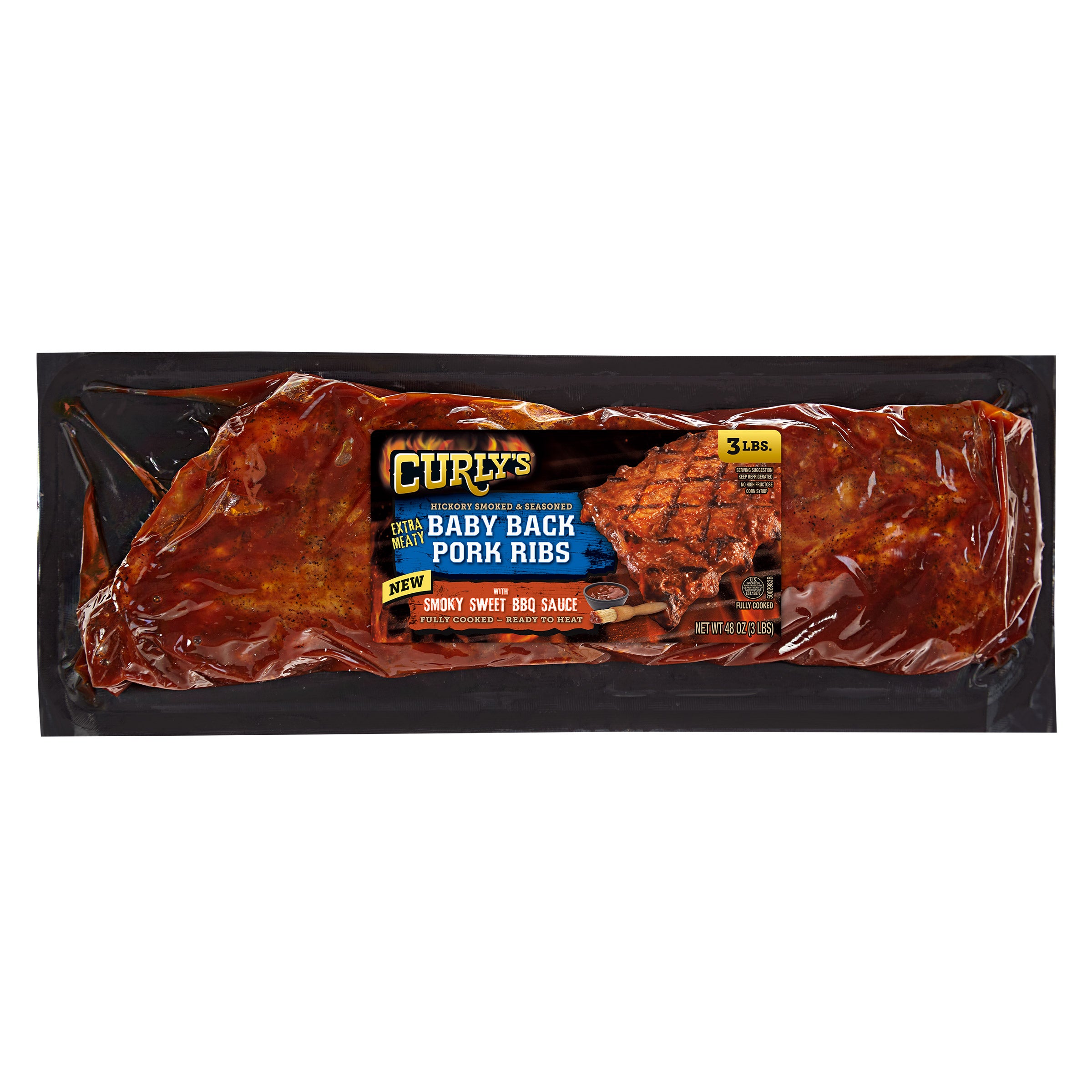 CURLY'S BABYBACK PORK RIBS 48 OZ (3 LBS)
