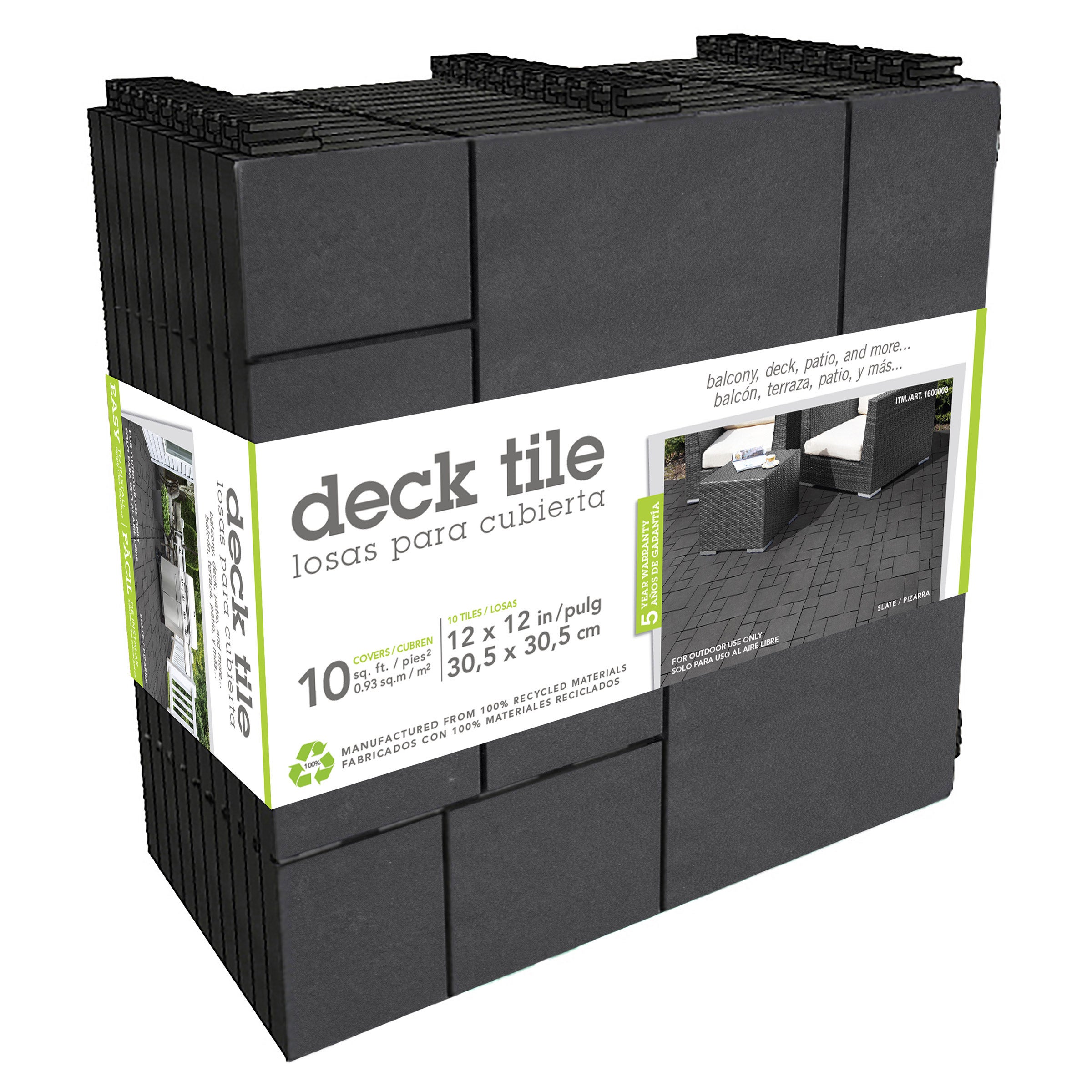 MULTY DECK TILE 10 PK SLATE ^