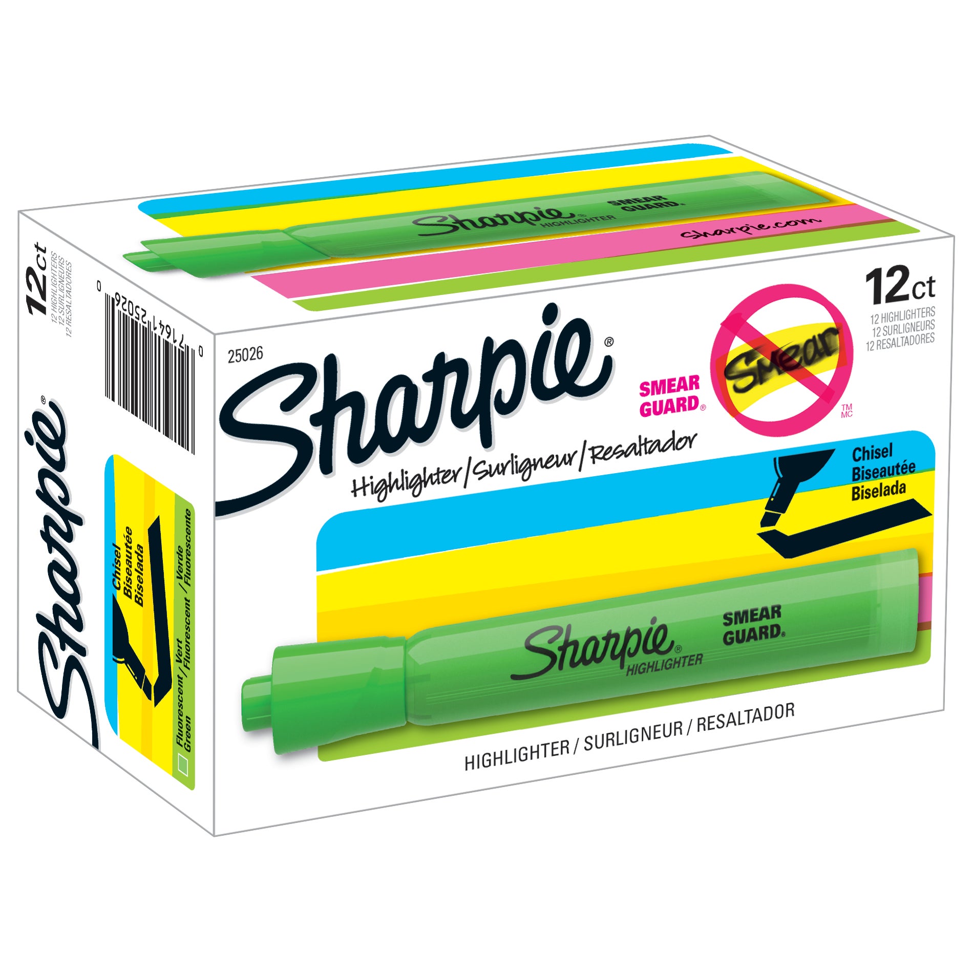 SHARPIE ACCENT HILITER SAN25026B GREEN 12CT - Image 1