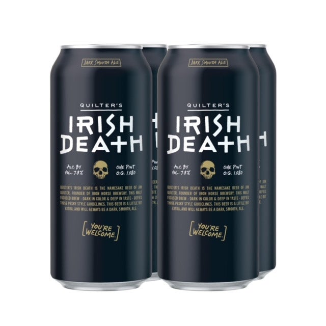 IRON HORSE BREWERY QUILTERS IRISH DEATH ELLENSBURG WA 4/16OZ