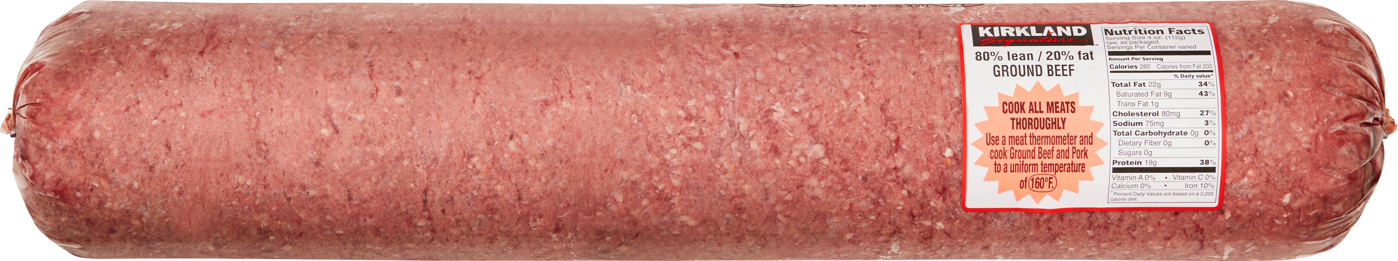 LEAN GROUND BEEF 80% LEAN/20% FAT VACUUM PACKAGED PER LB