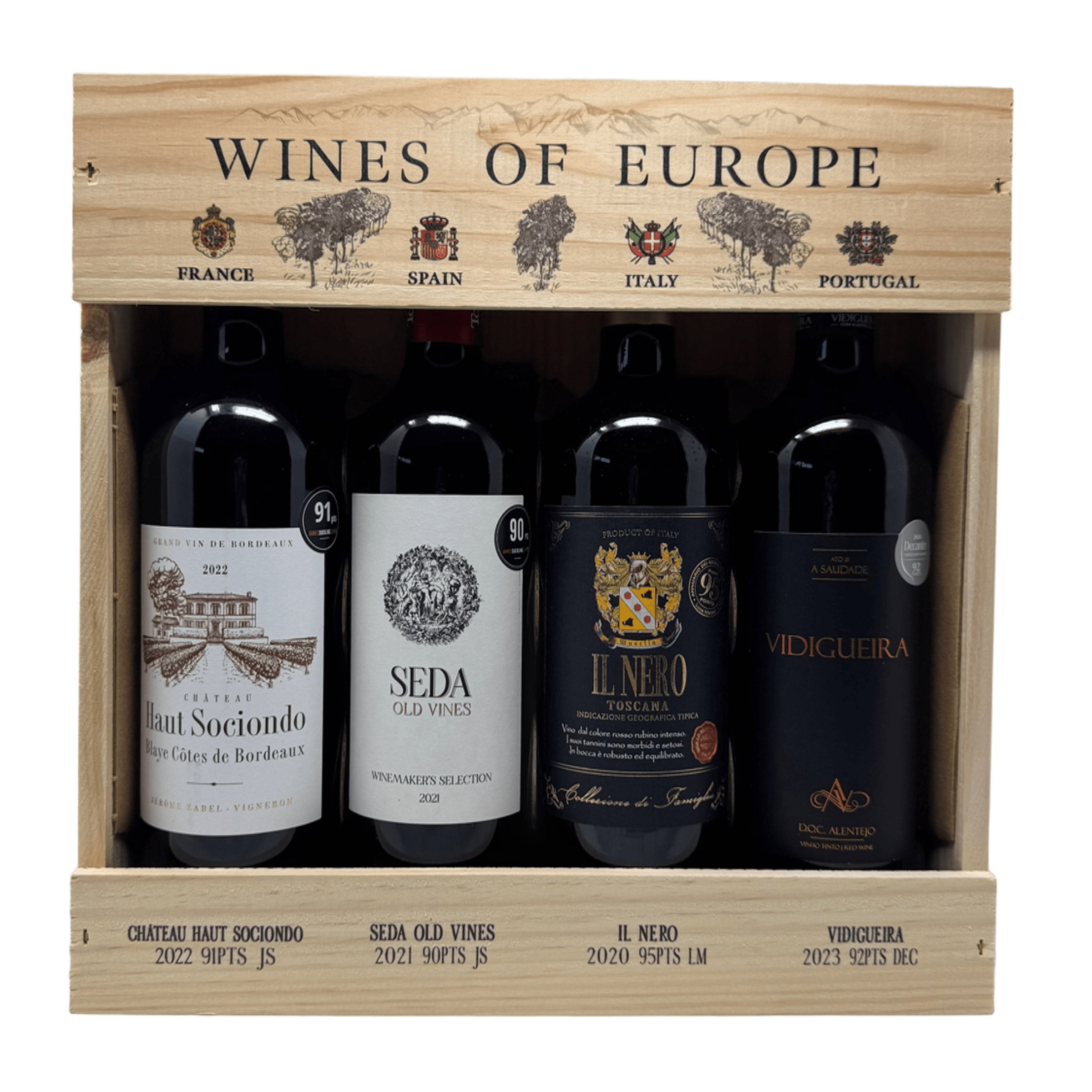 WINES OF EUROPE GIFT SET 4/750ML