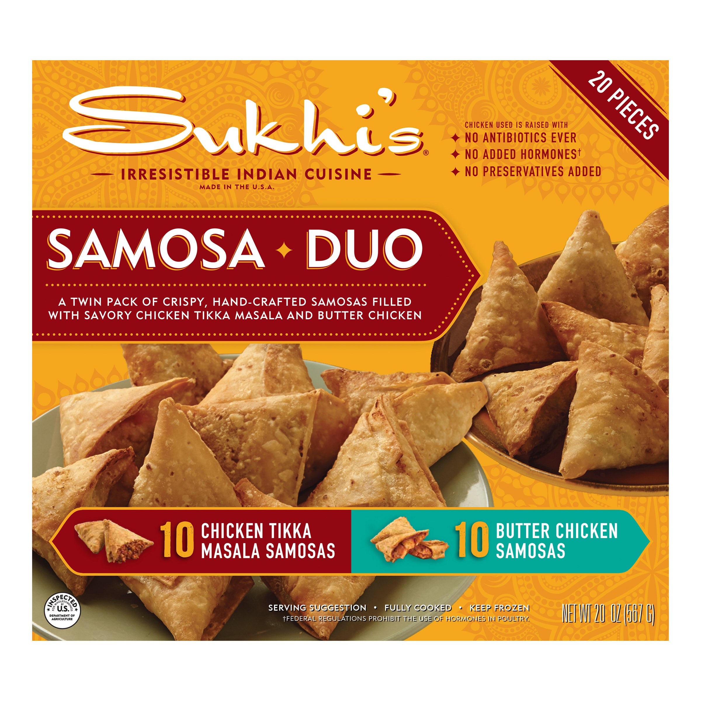 SUKHI'S SAMOSA DUO BUTTER & TIKKA MASALA 20 OZ 1.25 LBS - Image 1