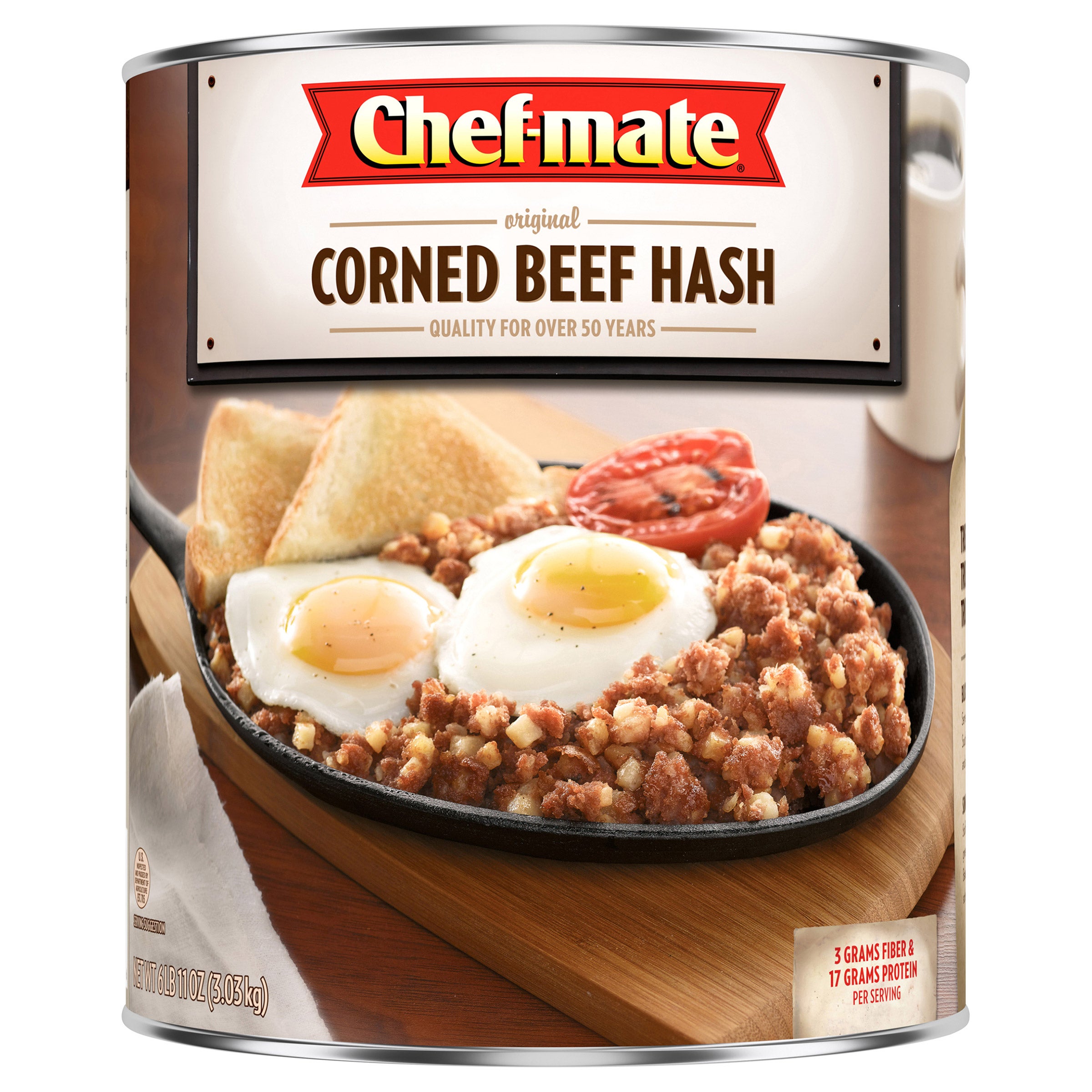 CHEF-MATE CORN BEEF HASH #10 6 LBS 11 OZ (6.69 LBS)