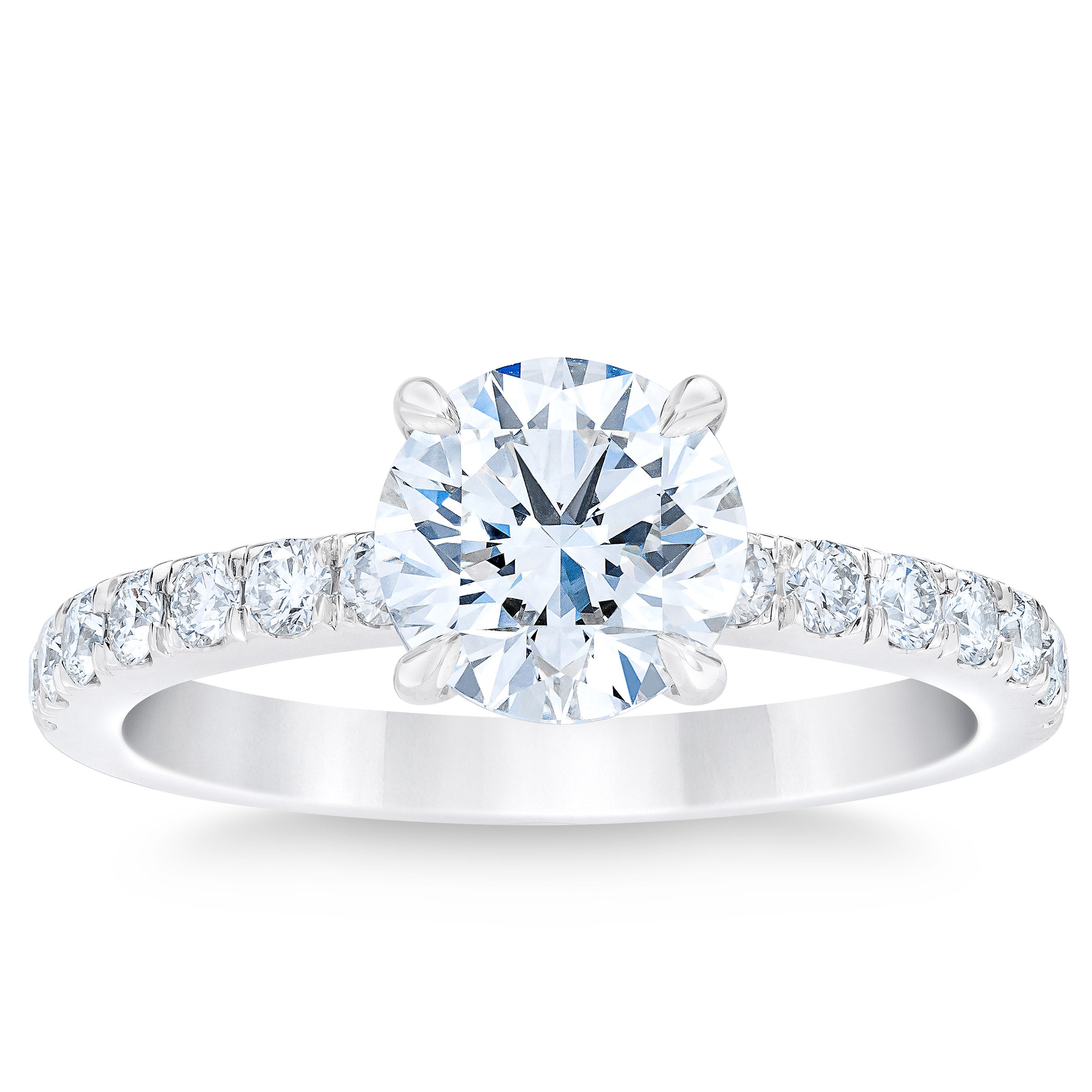 2.04CTW ROUND DIAMOND PLATINUM WEDDING RING 1.57CT IF ¨H¨ COLOR - Image 1