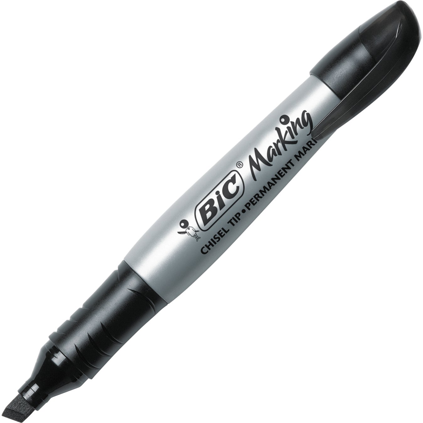 BIC PERMANENT MARKER CHISEL TIP 12PK BICGPMM11BK BLACK - Image 1