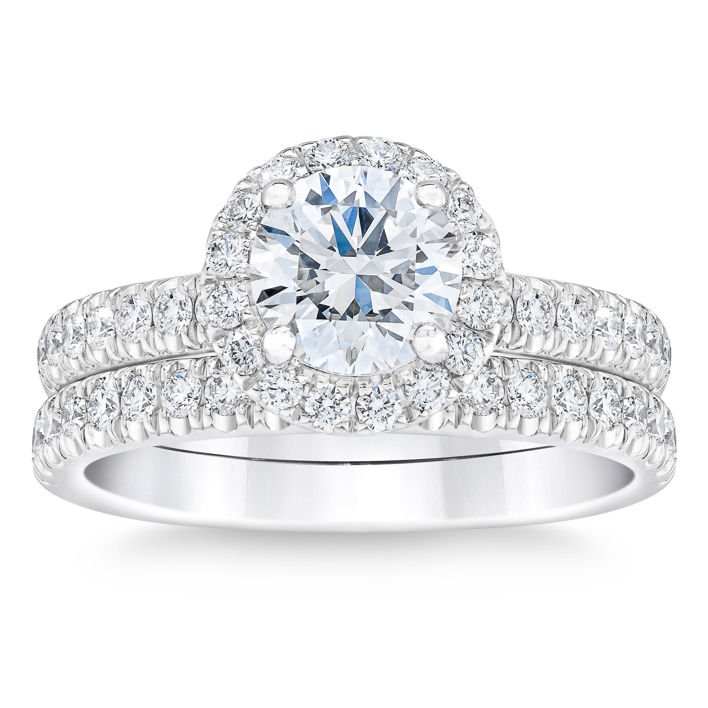 1.91CTW ROUND DIAMOND PLATINUM WEDDING SET 1.11CT CENTER VVS2 ¨I¨