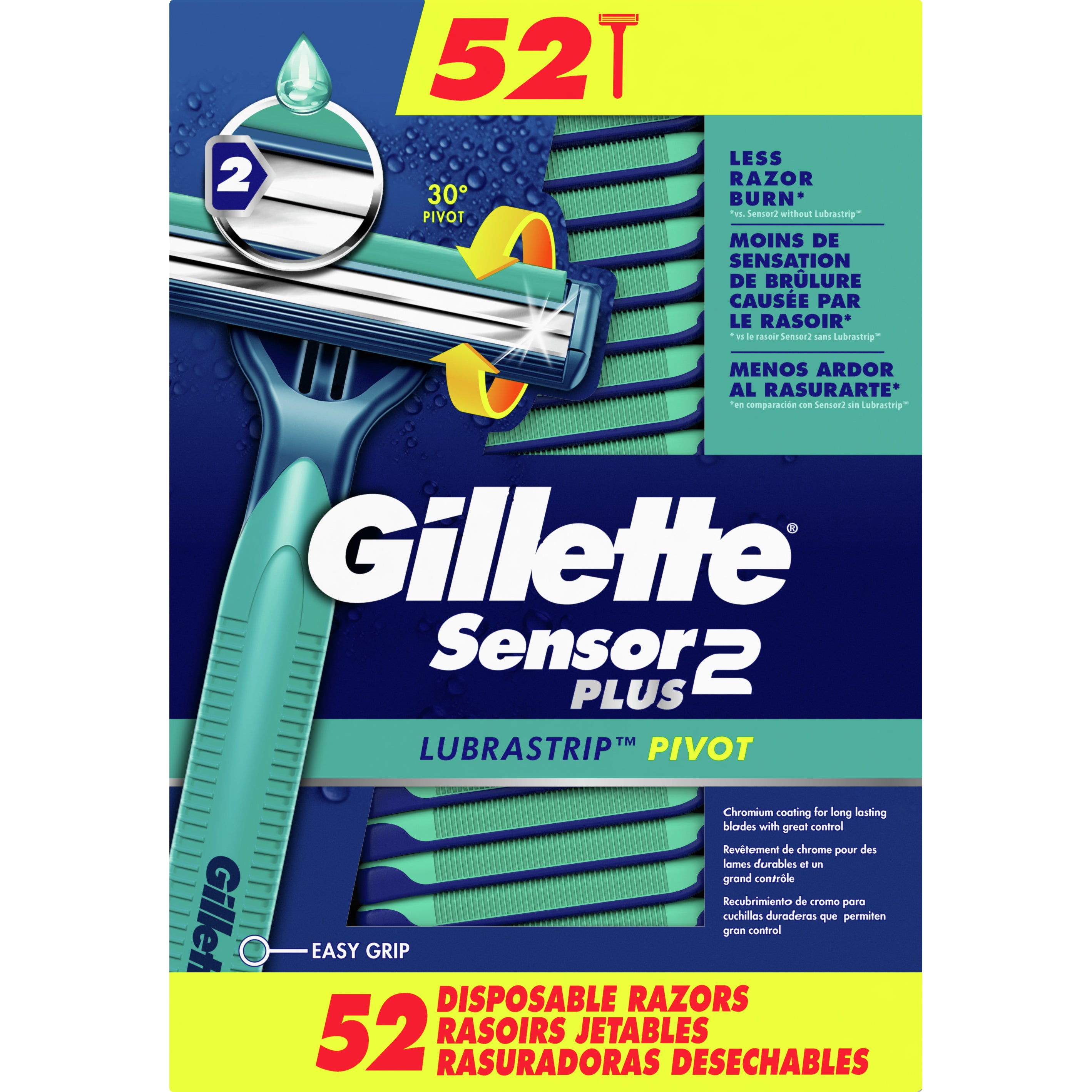 GILLETTE SENSOR 2 PLUS DISPOSIBLE RAZOR 52 CT - Image 1