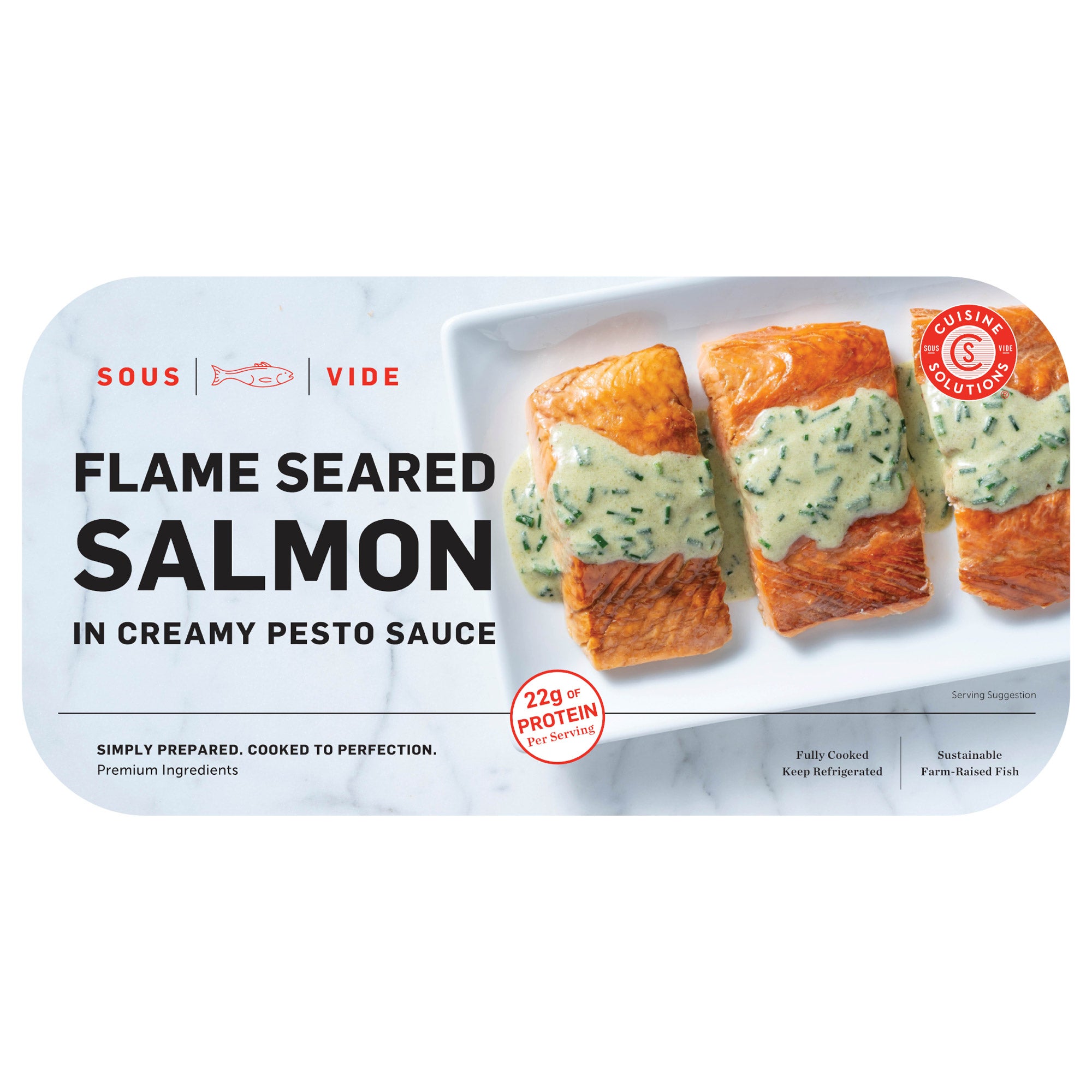 CUISINE SOLUTIONS SALMON W/ PESTO SAUCE PRICE PER LB - Image 1