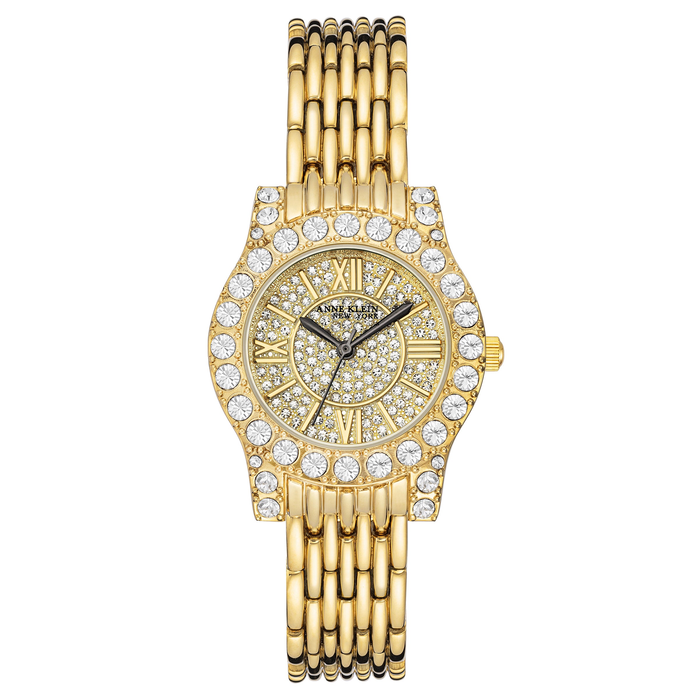 ANNE KLEIN NEW YORK SILVER CRYSTAL DIAL LADIES QUARTZ WATCH - Image 1