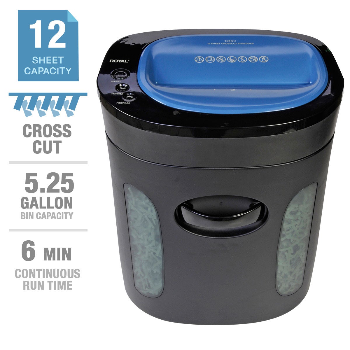 ROYAL 1216X 12-SHEET CROSS CUT SHREDDER - Image 1