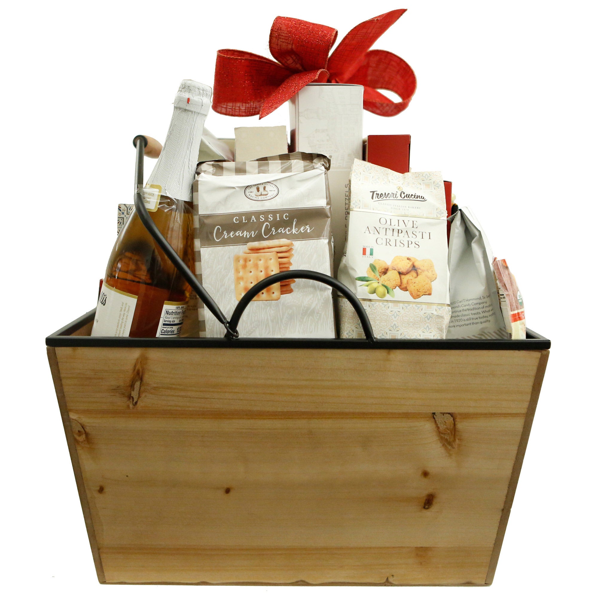 GOURMET FOOD & BASKETS RUSTIC WOODEN TOTE 164.21 OZ