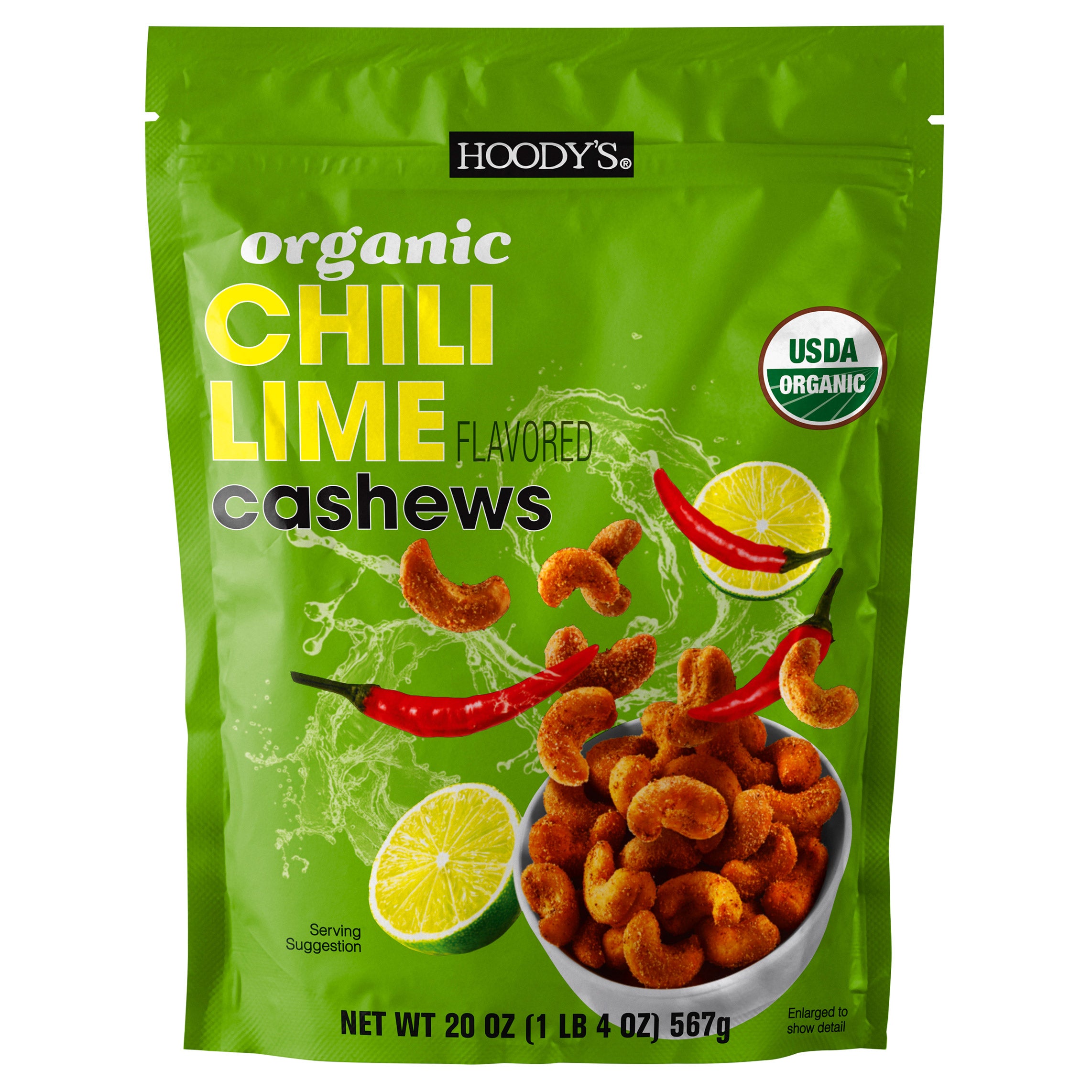 HOODY'S ORGANIC CHILI LIME CASHEW 20 OZ