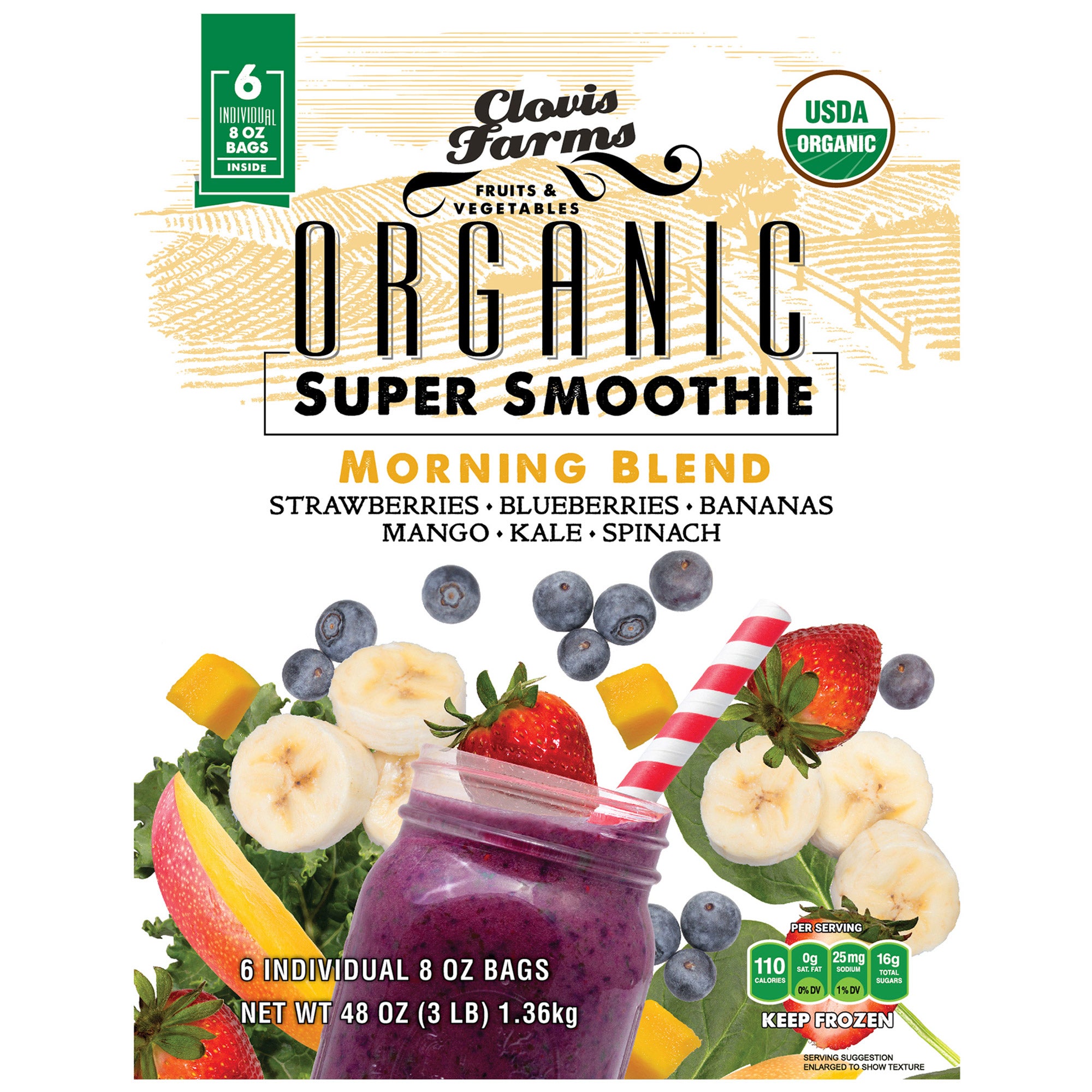 CLOVIS FARMS ORGANIC MORNING BLEND 6/8 OUNCE BAGS