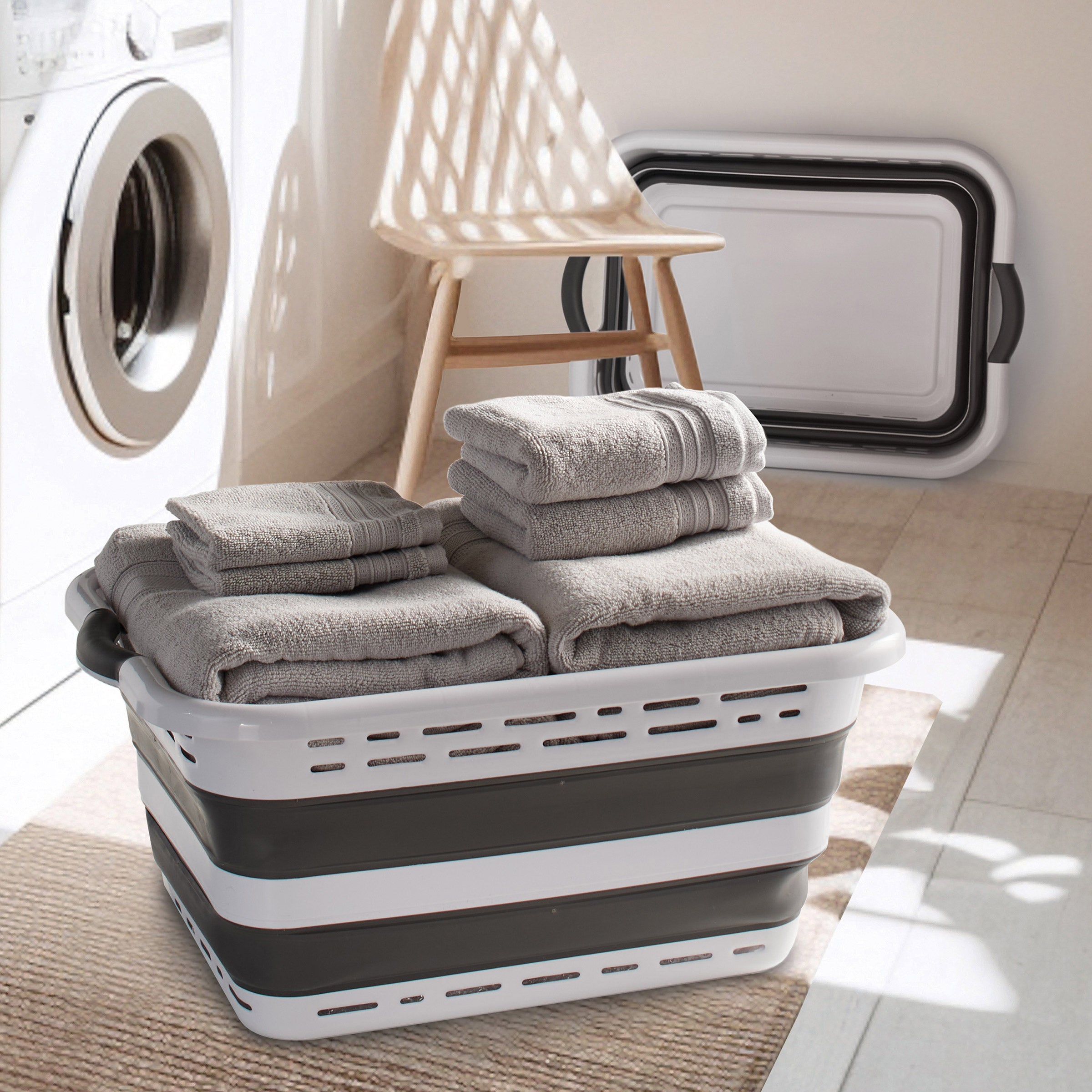 POP & LOAD COLLAPSIBLE LAUNDRY BASKET (SINGLE PACK) - Image 1